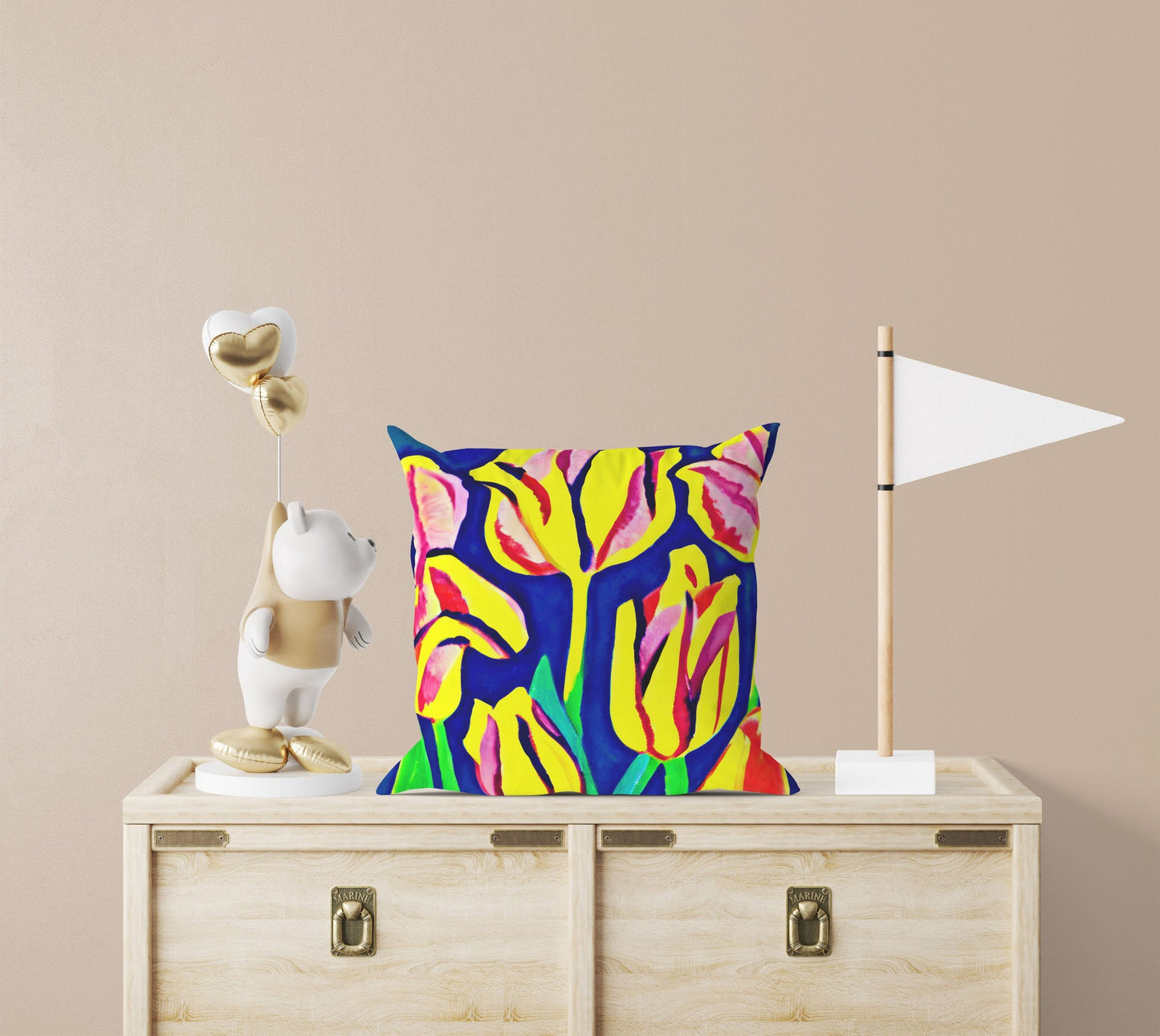 Tulips Throw Pillow, Floral Pillow, Comfortable, Colorful Pillow Case, Watercolor Pillow Case, Square Pillow, Christmas Pillow, Sofa Pillows