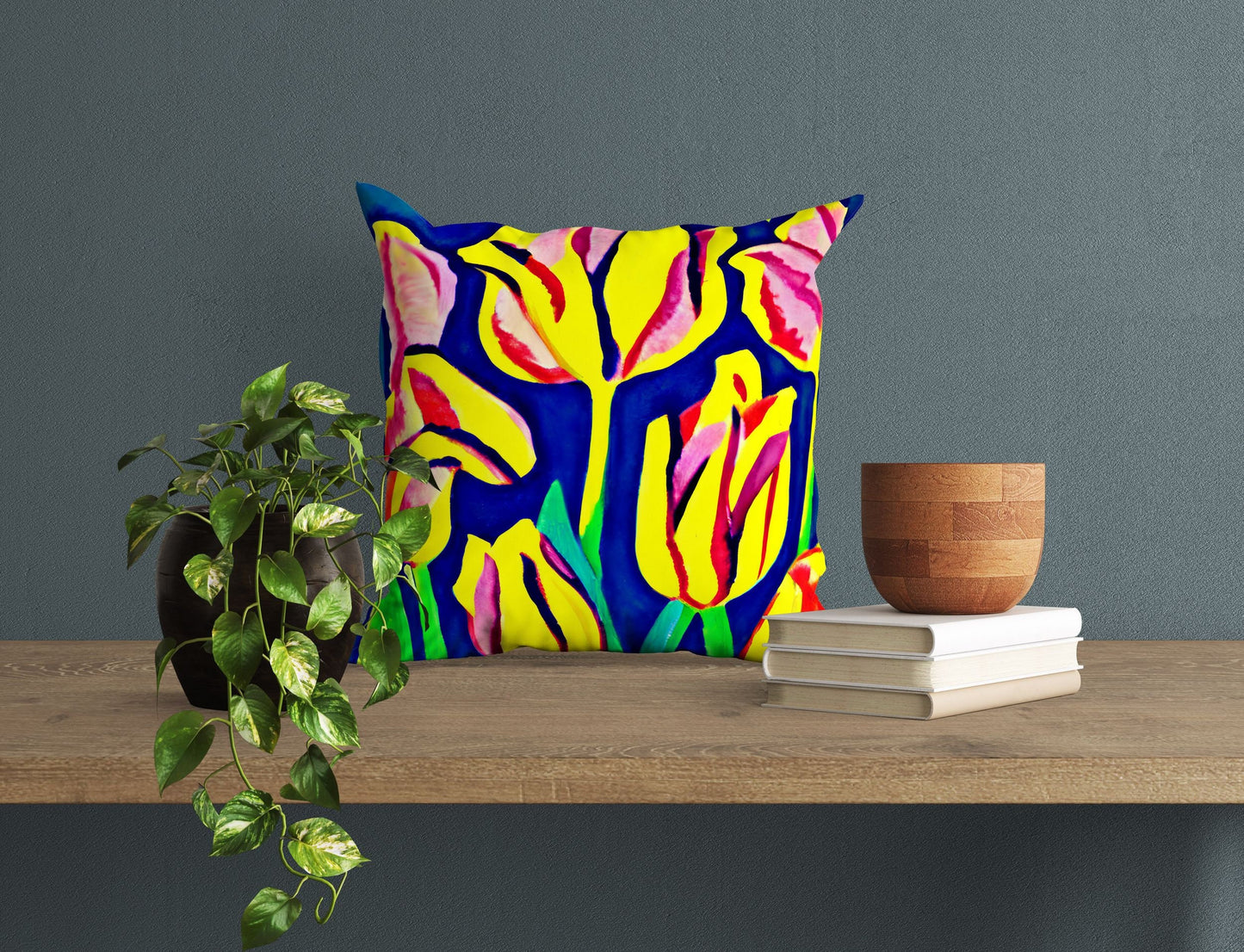 Tulips Throw Pillow, Floral Pillow, Comfortable, Colorful Pillow Case, Watercolor Pillow Case, Square Pillow, Christmas Pillow, Sofa Pillows