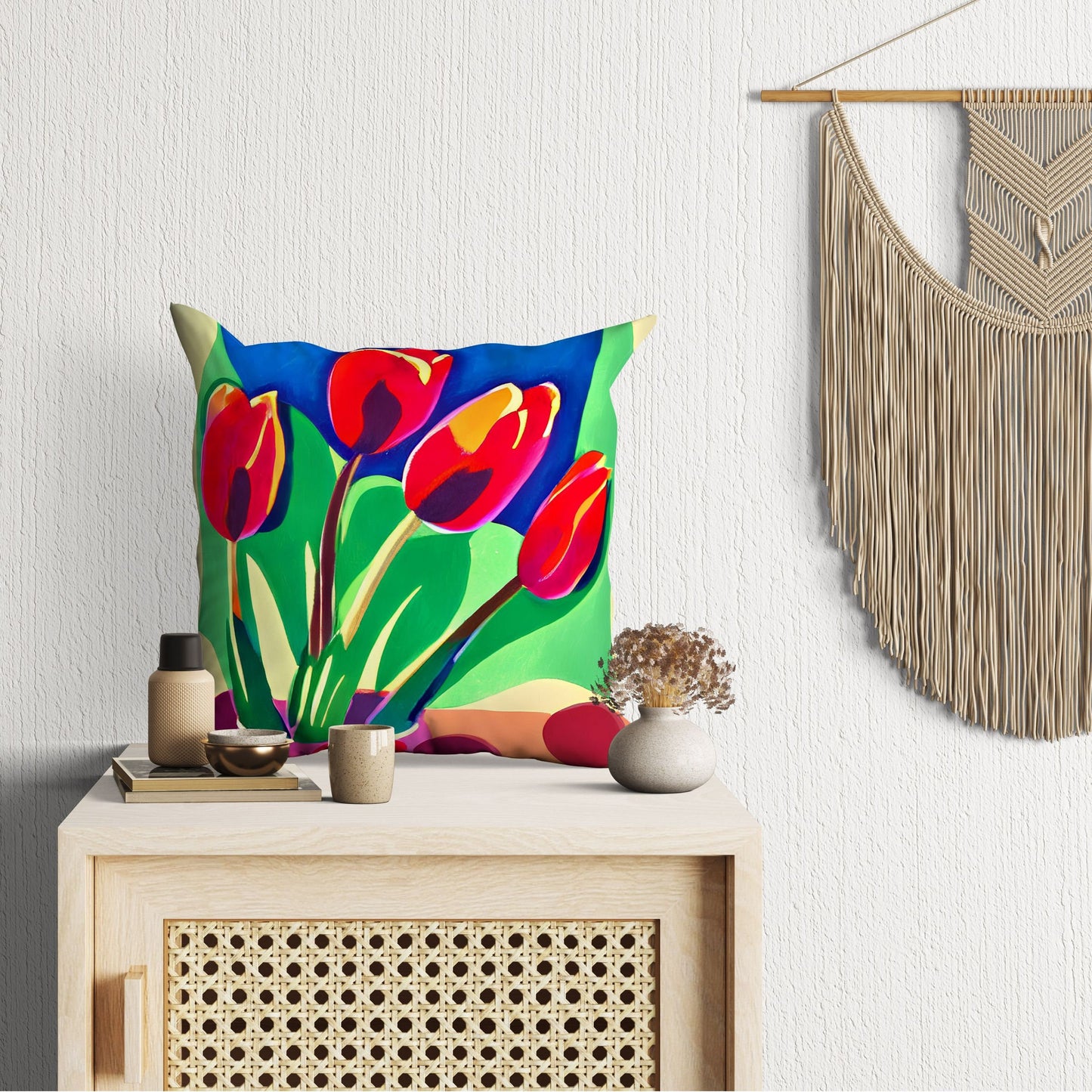 Tulips Pillow Case, Flower Throw Pillow, Soft Pillow Cases, Contemporary Pillow, Square Pillow, Home And Living, Girl Pillow