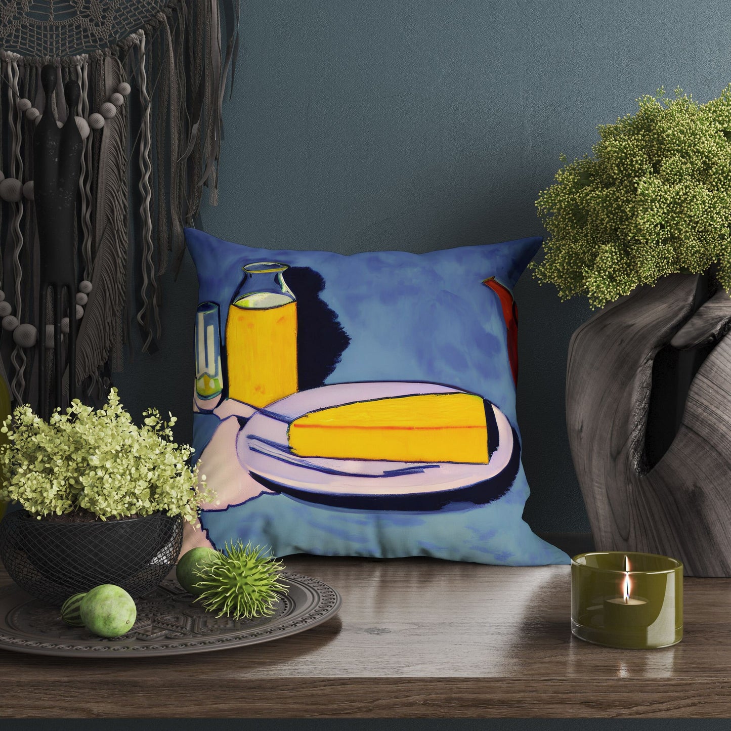 Bread And Drink, Tapestry Pillows, Abstract Pillow, Artist Pillow, Colorful Pillow Case, Modern Pillow, Square Pillow, Pillow Cases Kids