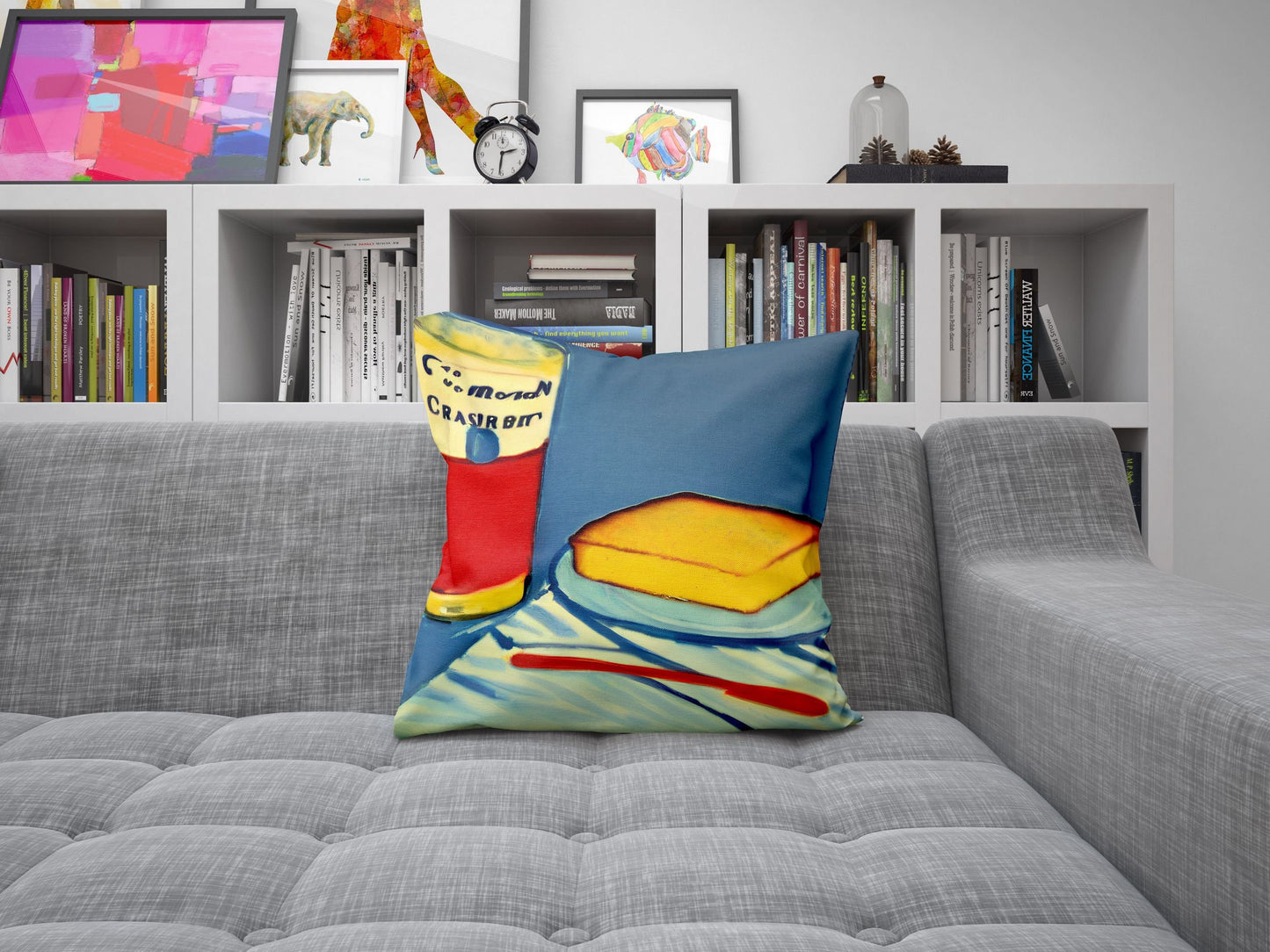 Bread And Drink Toss Pillow, Abstract Pillow, Artist Pillow, Colorful Pillow Case, Modern Pillow, 20X20 Pillow Cover, Home Decor Pillow