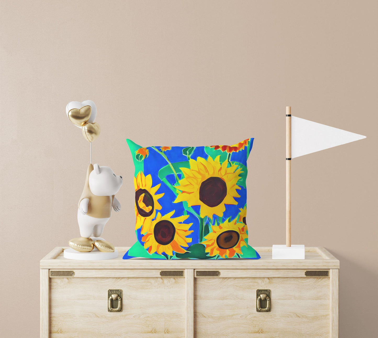 Sunflowers Throw Pillow Cover, Flower Throw Pillow, Designer Pillow, Colorful Pillow Case, Housewarming Gift, Pillow Cases For Kids