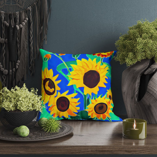 Sunflowers Throw Pillow Cover, Flower Throw Pillow, Designer Pillow, Colorful Pillow Case, Housewarming Gift, Pillow Cases For Kids