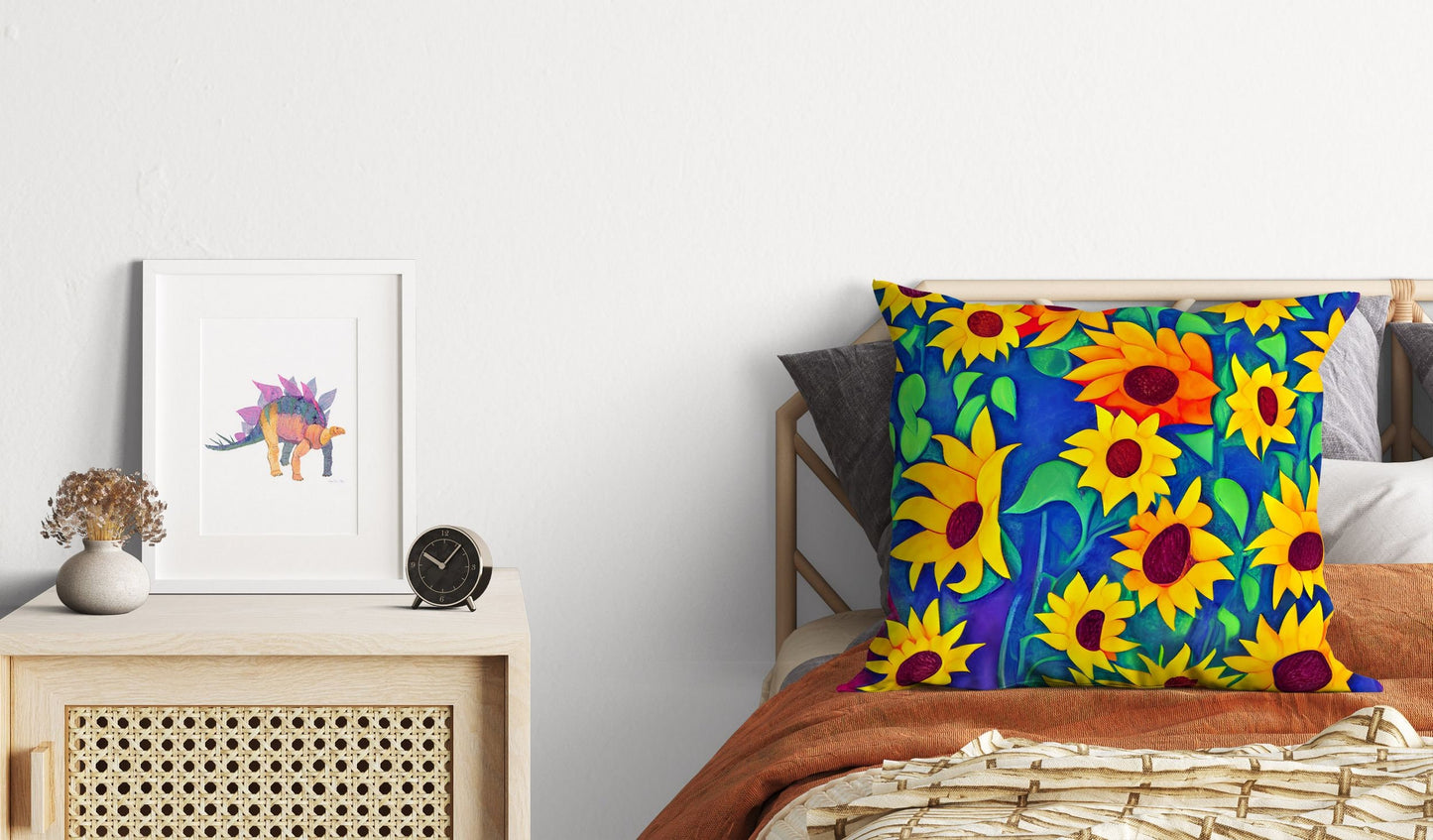 Sunflowers, Decorative Pillow, Floral Pillow, Soft Pillow Cases, Colorful Pillow, Watercolor Pillow Cases, Housewarming Gift, Holiday Gift