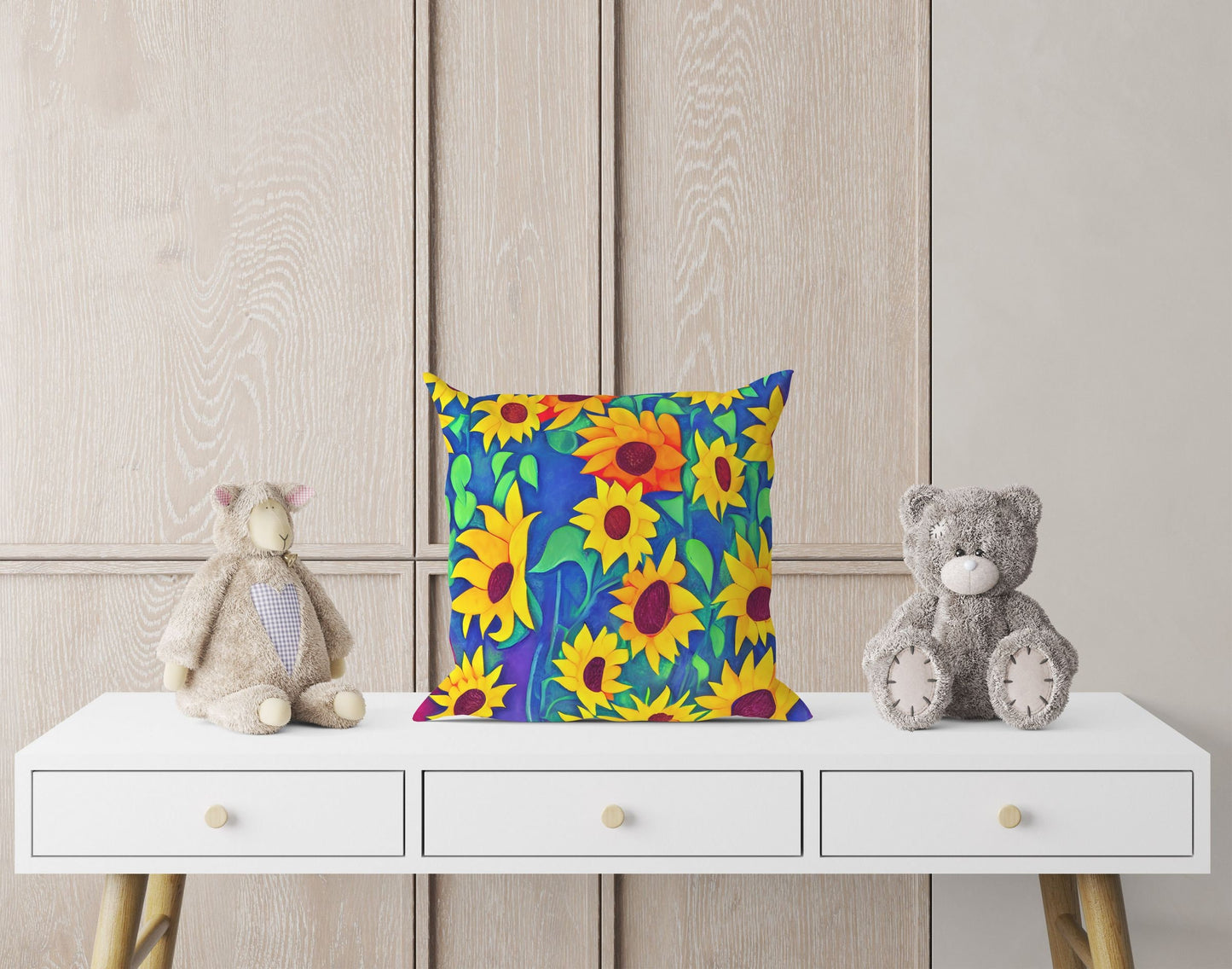 Sunflowers, Decorative Pillow, Floral Pillow, Soft Pillow Cases, Colorful Pillow, Watercolor Pillow Cases, Housewarming Gift, Holiday Gift