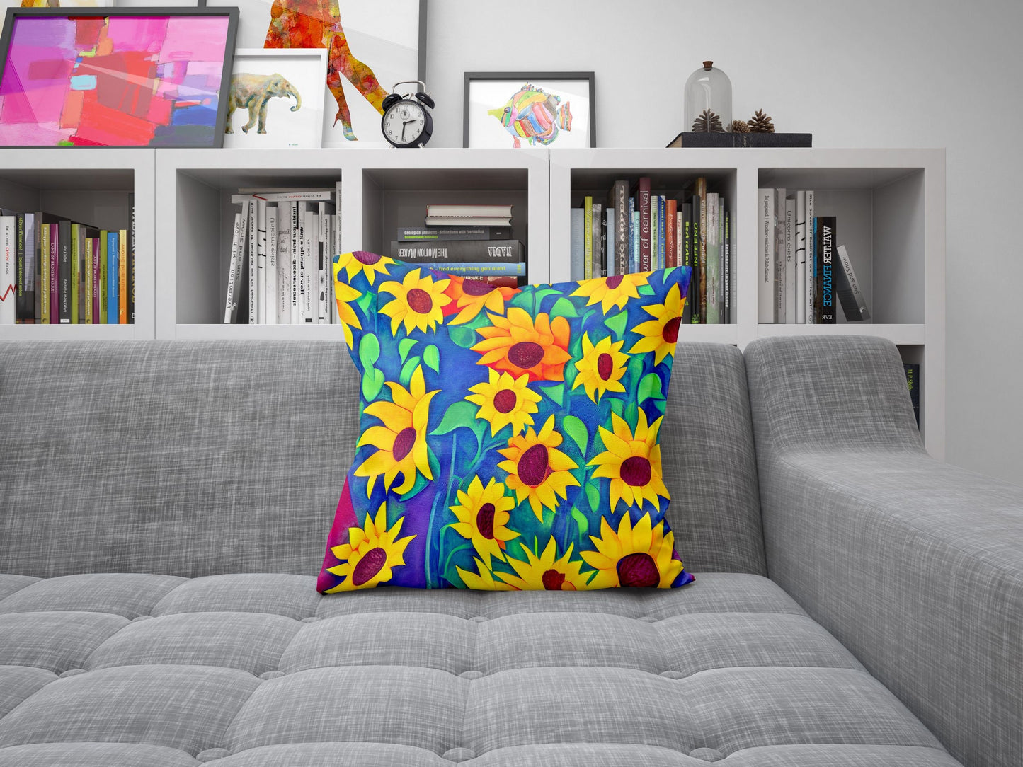 Sunflowers, Decorative Pillow, Floral Pillow, Soft Pillow Cases, Colorful Pillow, Watercolor Pillow Cases, Housewarming Gift, Holiday Gift