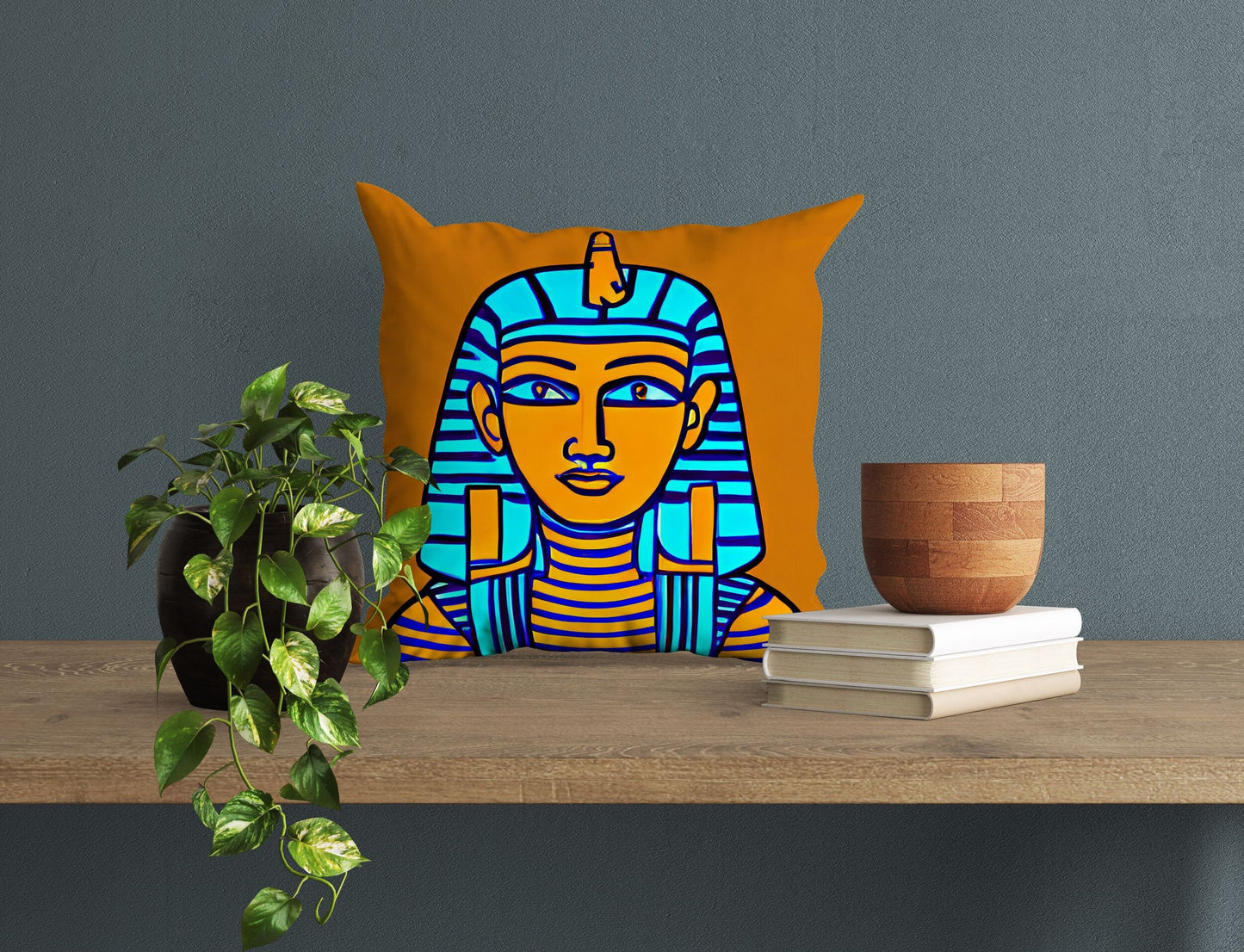 Pharaoh Of Ancient Egypt, Throw Pillow Cover, Abstract Pillow Case, Artist Pillow, Colorful Pillow Case, Modern Pillow, Large Pillow Cases