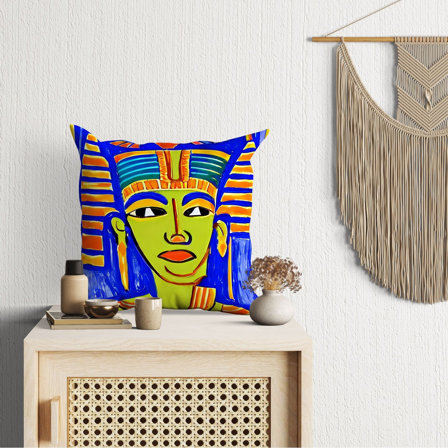 Pharaoh Of Ancient Egypt, Throw Pillow Cover, Abstract Throw Pillow, Comfortable, Colorful Pillow Case, Watercolor Pillow Cases, Girl Pillow