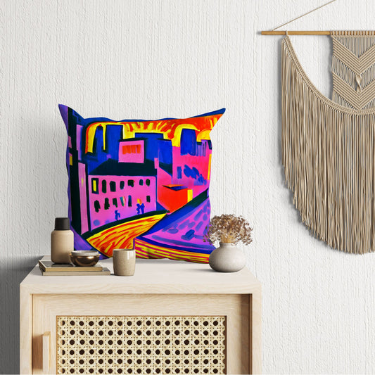 Night View Of Chicago, Tapestry Pillows, Abstract Throw Pillow, Art Pillow, Contemporary Pillow, Housewarming Gift, Nursery Decor