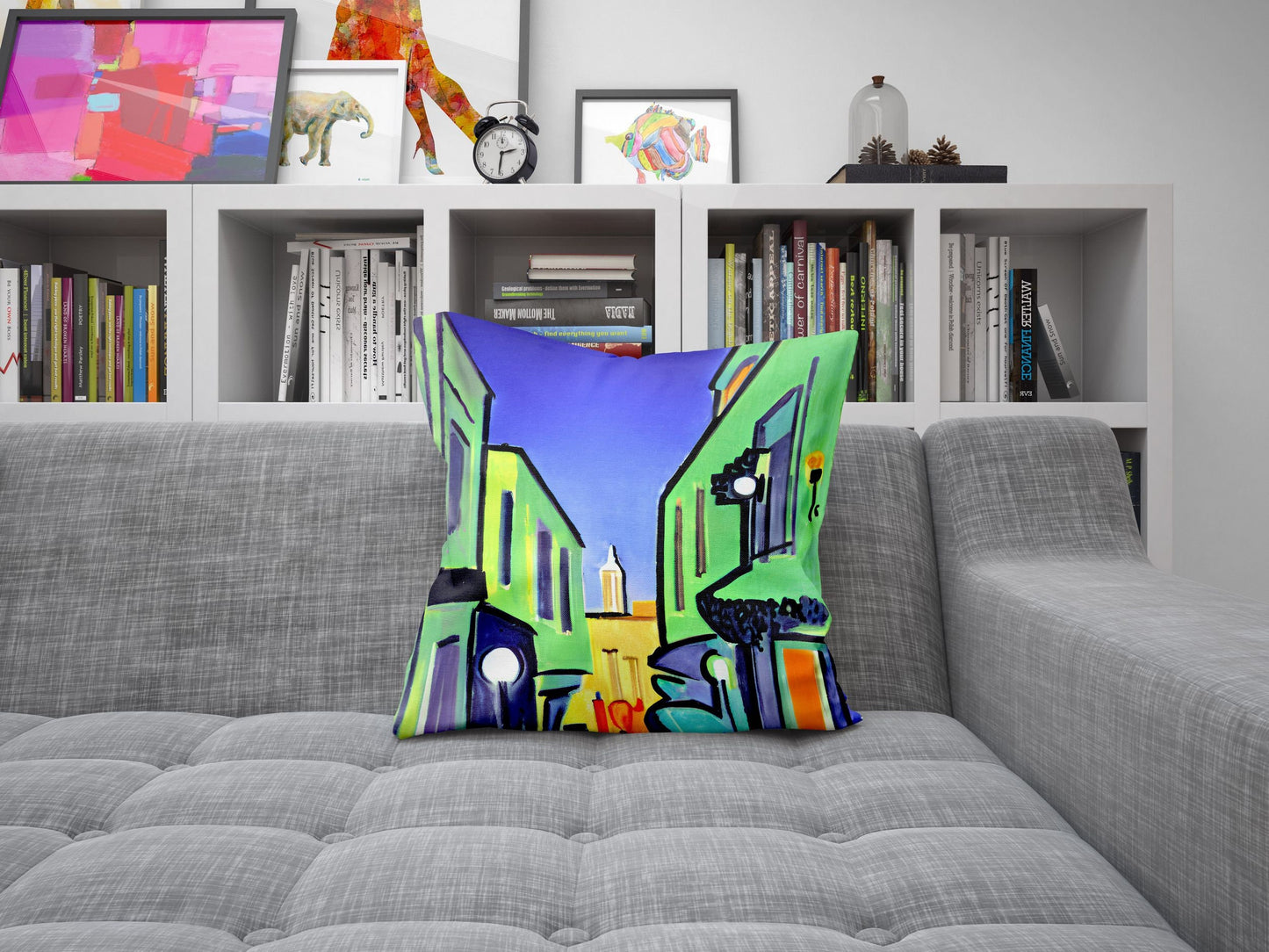 Night View Of Los Angeles, Tapestry Pillows, Abstract Art Pillow, Artist Pillow, Colorful Pillow Case, Impressionist Pillow, Large Pillow