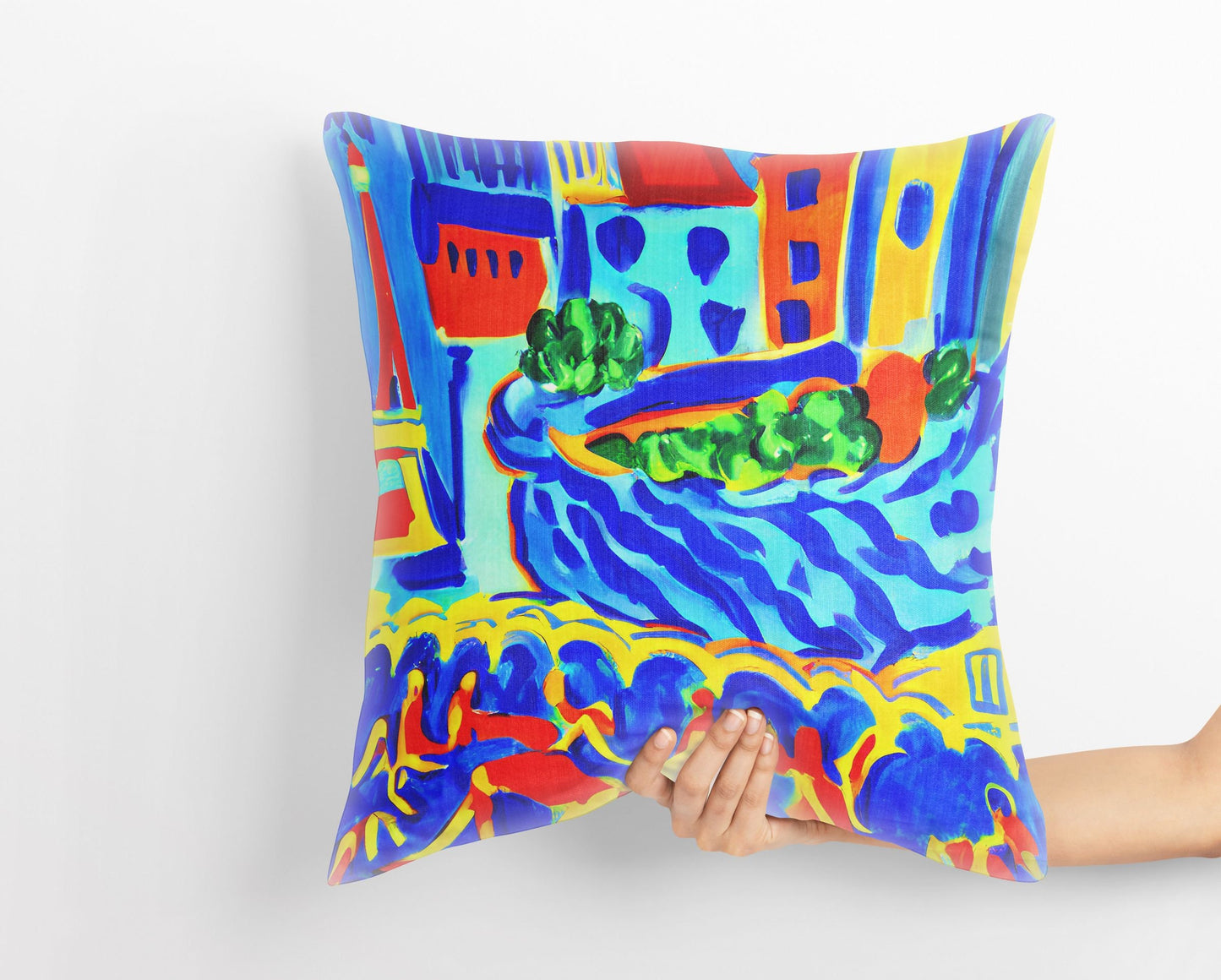 A Parisian Courtyard, Decorative Pillow, Cat Pillow, Comfortable, Colorful Pillow Case, Modern Pillow, Home Decor Pillow, Nursery Decor