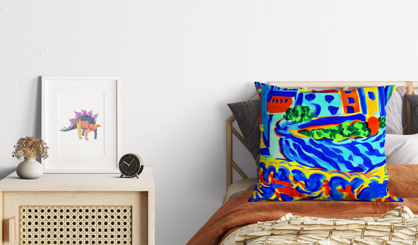A Parisian Courtyard, Decorative Pillow, Cat Pillow, Comfortable, Colorful Pillow Case, Modern Pillow, Home Decor Pillow, Nursery Decor