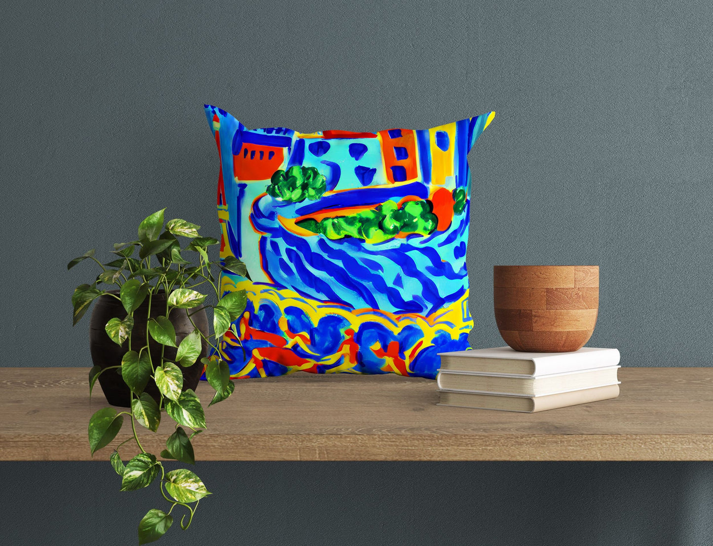 A Parisian Courtyard, Decorative Pillow, Cat Pillow, Comfortable, Colorful Pillow Case, Modern Pillow, Home Decor Pillow, Nursery Decor