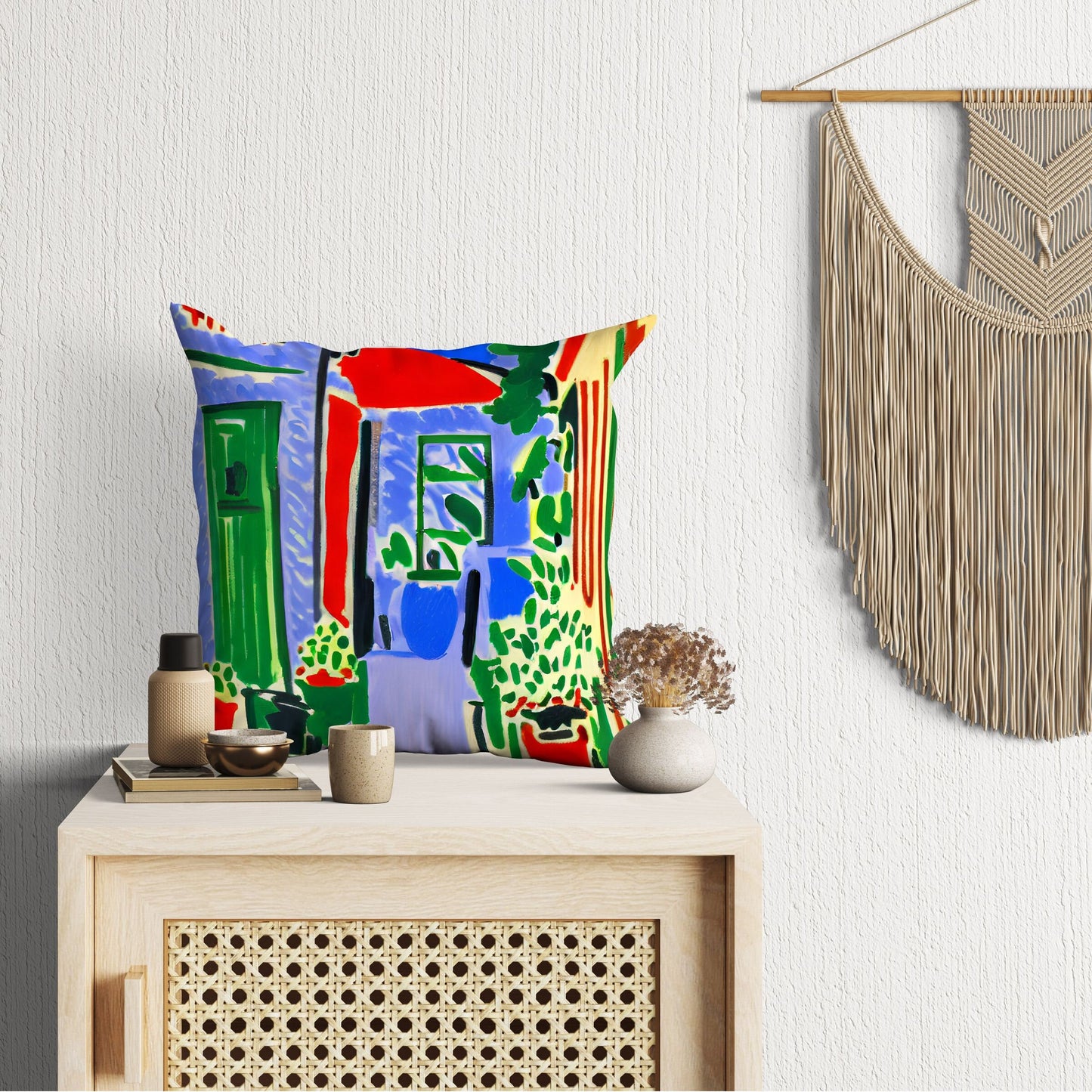 A Parisian Courtyard, Throw Pillow Cover, Abstract Throw Pillow, Comfortable, Colorful Pillow Case, Impressionist Pillow, Large Pillow Cases