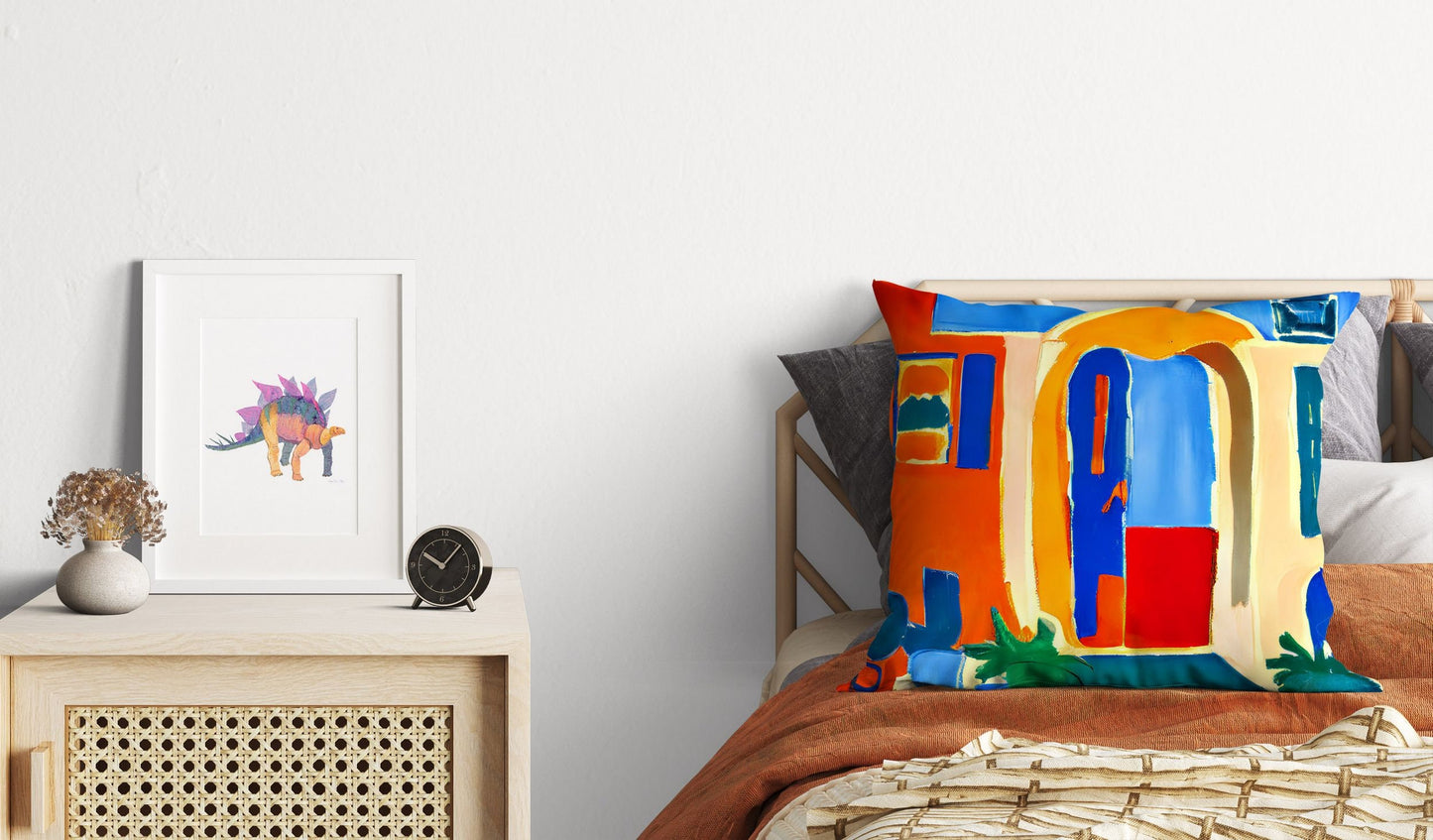 A Parisian Courtyard, Toss Pillow, Abstract Throw Pillow Cover, Soft Pillow Cases, Colorful Pillow Case, Contemporary Pillow, 24X24 Pillow
