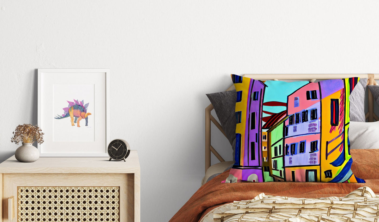 Florence Cityscape, Throw Pillow, Abstract Throw Pillow Cover, Art Pillow, Colorful Pillow Case, Modern Pillow, Nursery Decor