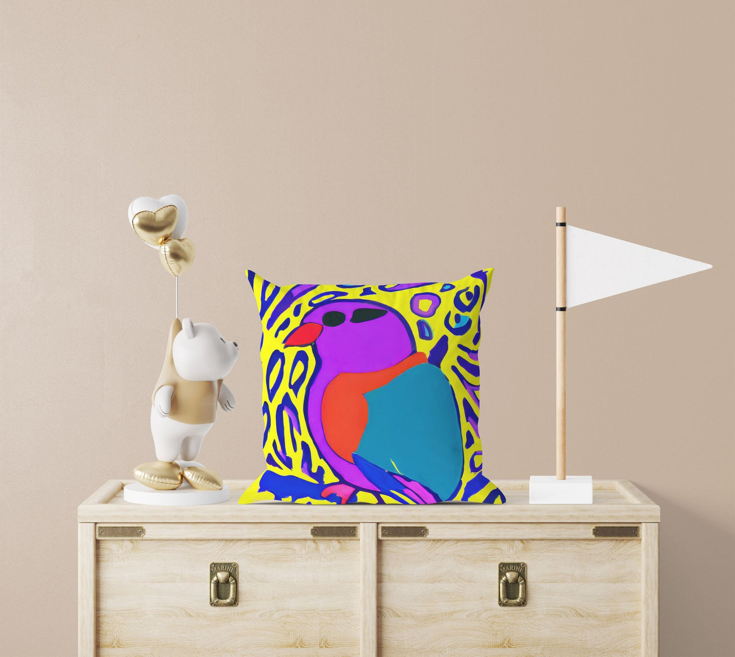 Abstract Bird Toss Pillow, Abstract Art Pillow, Colorful Pillow Case, Modern Pillow, Large Pillow Cases, Nursery Pillows, Abstract Decor
