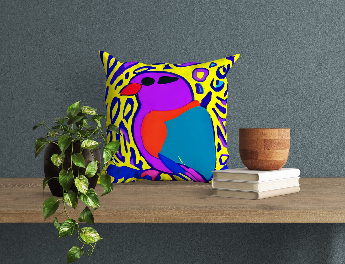 Abstract Bird Toss Pillow, Abstract Art Pillow, Colorful Pillow Case, Modern Pillow, Large Pillow Cases, Nursery Pillows, Abstract Decor