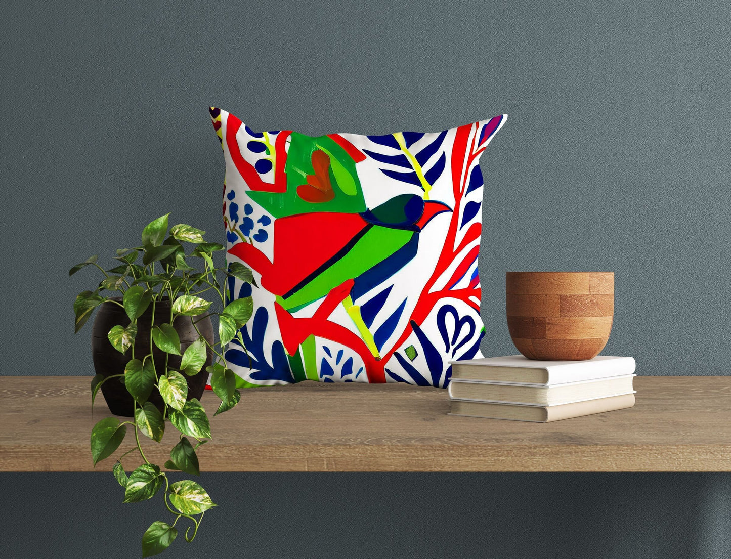 Abstract Bird, Throw Pillow Cover, Animal Pillow, Comfortable, Colorful Pillow Case, Modern Pillow, Large Pillow Cases, Playroom Decor