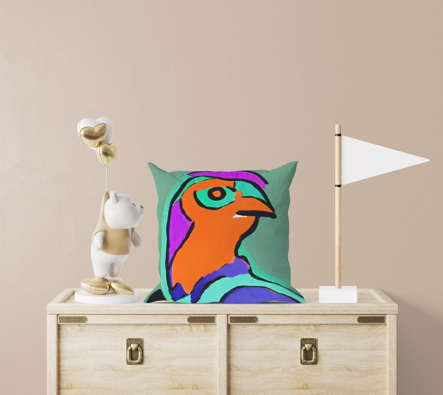 Abstract Bird Throw Pillow, Abstract Pillow, Soft Pillow Cases, Colorful Pillow Case, Modern Pillow, Home Decor Pillow, Pillow Cases Kids
