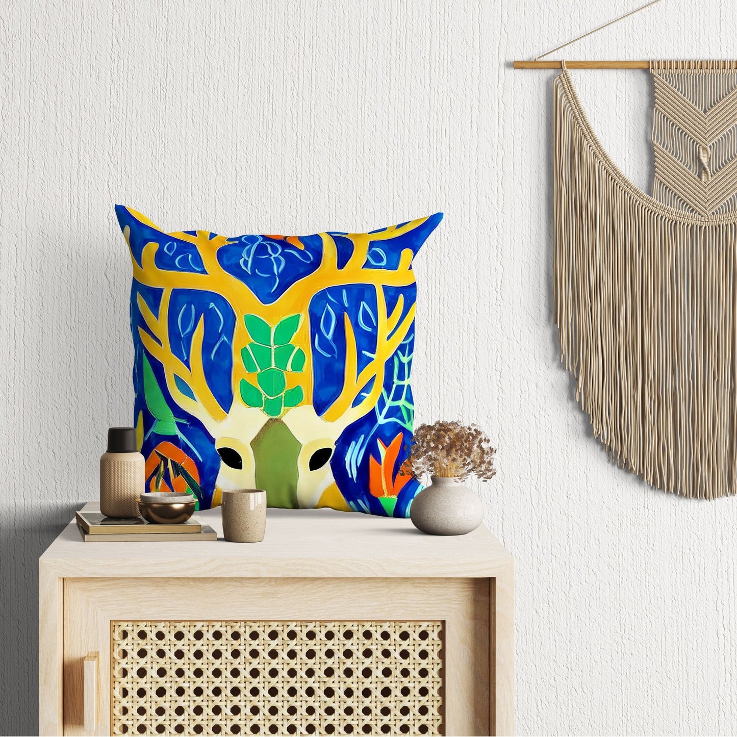 Deer Wildlife Toss Pillow, Abstract Throw Pillow Cover, Designer Pillow, Modern Pillow, Large Pillow Cases, Nursery Pillows, Sofa Pillows