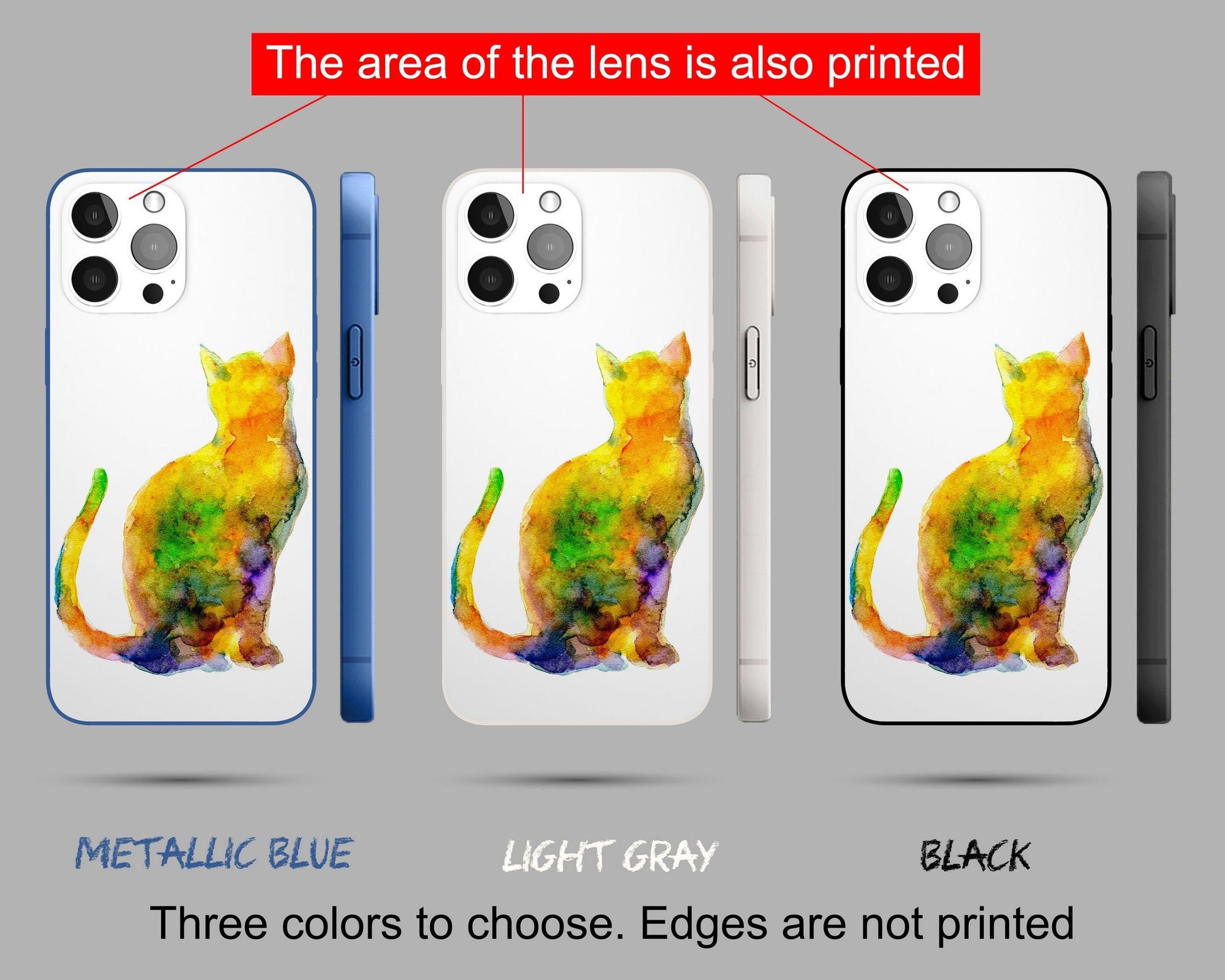 Watercolor Cat Abstract Iphone 14 Case Iphone Cover, Iphone 13 Case, Iphone Cases, Aesthetic Phone Case, Protective Case, Silicone Case