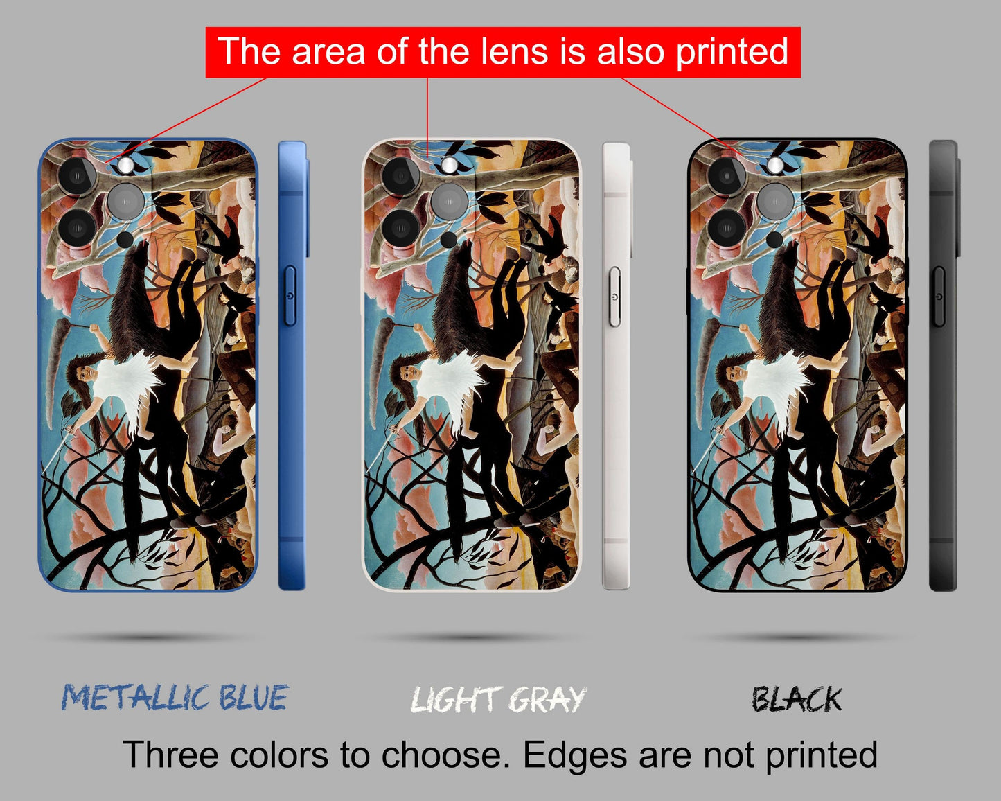 Iphone 14 Case Of Henri Rousseau Famous Painting, Iphone Case, Iphone 12 Mini Case, Aesthetic Phone Case, Gift For Her, Iphone Case Silicone