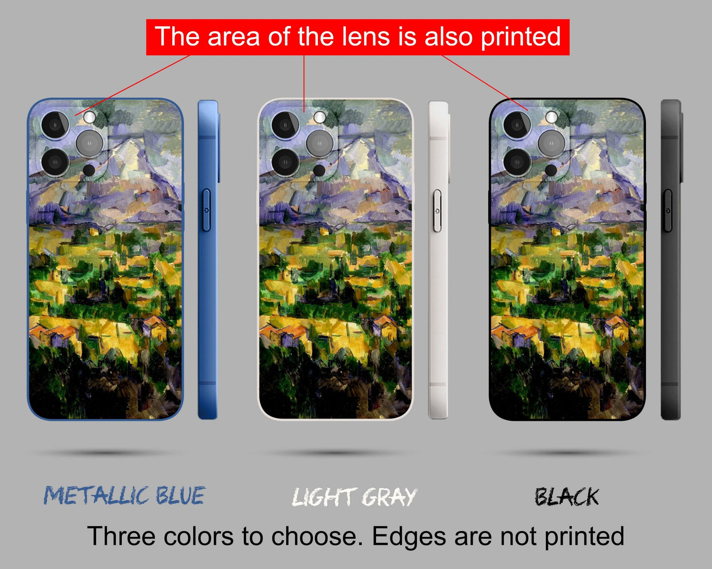 Iphone 14 Case Of Paul Cézanne Famous Landscape Painting, Iphone 13 Pro Max, Iphone 7 Case, Aesthetic Phone Case, Protective Case, Silicone