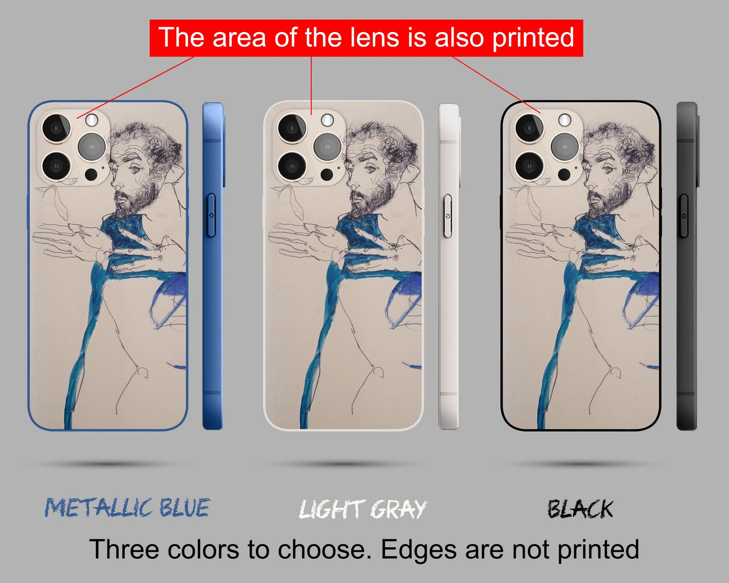 Iphone 14 Case Of Egon Schiele Famous Painting, Iphone 11 Pro Max, Iphone Xs Case, Designer Iphone 8 Plus Case, Gift For Her, Silicone Case