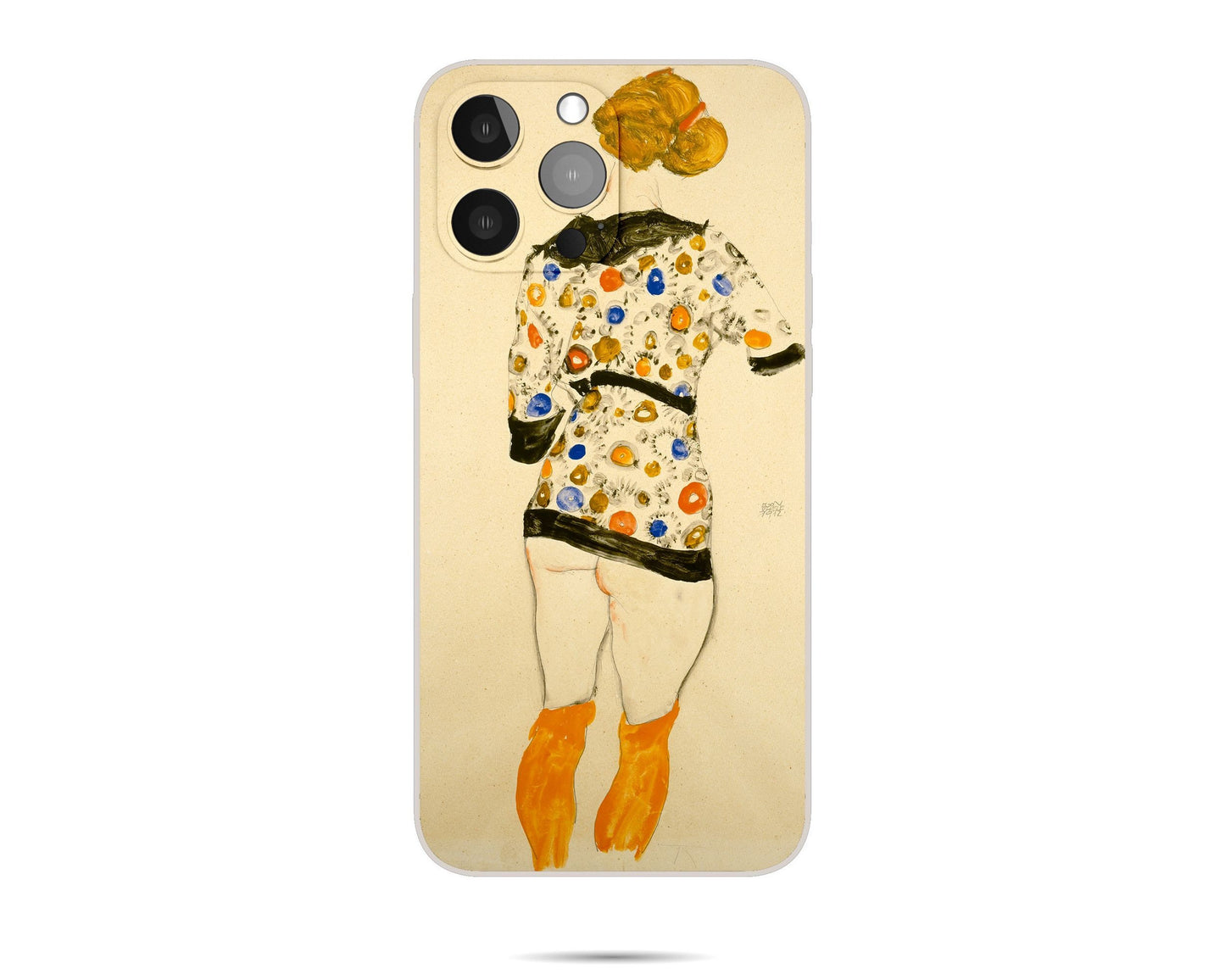 Iphone 14 Case Of Egon Schiele Famous Painting, Iphone Cover, Iphone 14 Pro Case, Iphone 7 Plus, Expressionist , Colorful, Aesthetic Iphone