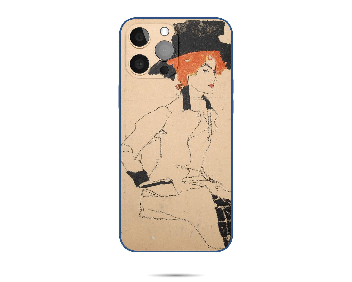 Iphone 14 Case Of Egon Schiele Famous Painting Iphone Cover, Iphone 13, Iphone 7 Plus, Expressionist , Colorful, Aesthetic Iphone