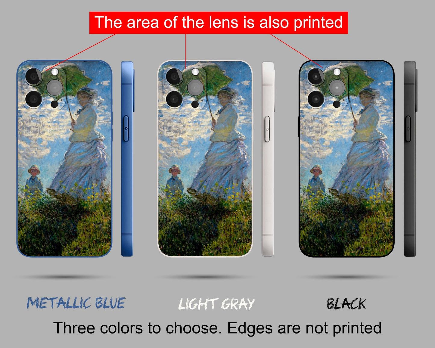 Claude Monet Famous Art Woman With A Paraso Iphone Cover, Iphone 8 Plus Case, Iphone Xr Phone Case, Iphone 8 Plus Case Art, Silicone Case