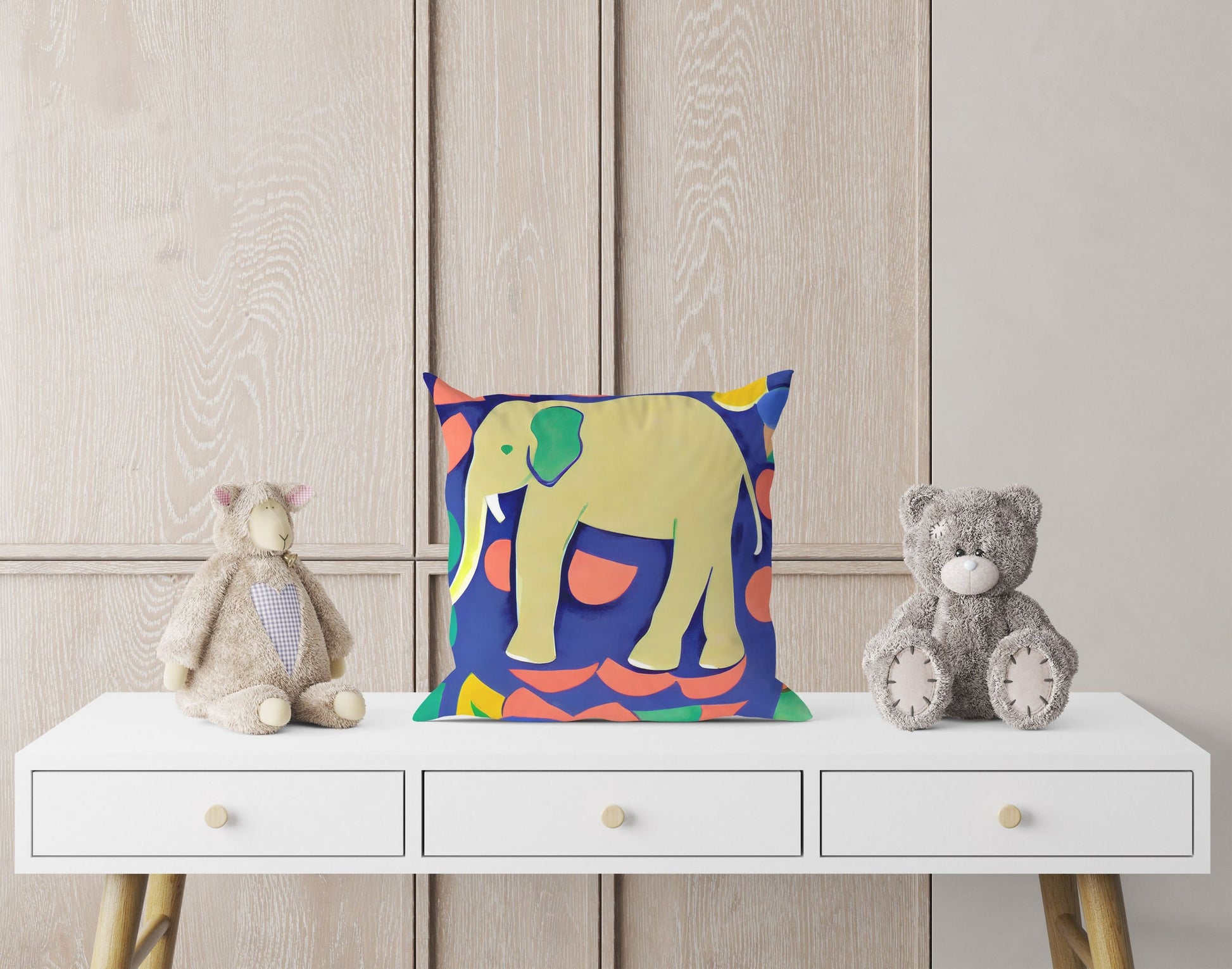 Modern Art African Wildlife Elephant, Toss Pillow, Abstract Pillow Case, Artist Pillow, Colorful Pillow Case, Watercolor Pillow Cases