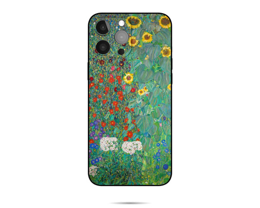 Iphone 14 Plus Case Of Gustav Klimt Painting Farm Garden With Sunflowers, Iphone 13 Mini Case, Iphone Xmax, Birthday Gift, Iphone Case Matte