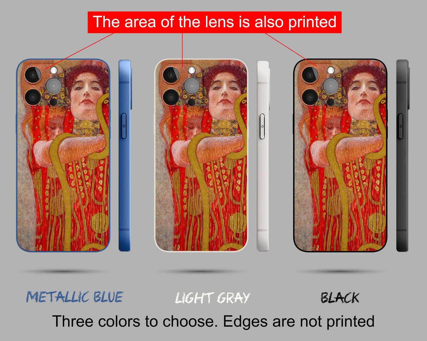 Iphone Case Of Gustav Klimt Painting Hygieia Iphone Case, Iphone 14 Plus Case, Aesthetic Iphone, Birthday Gift, Iphone Case Silicone