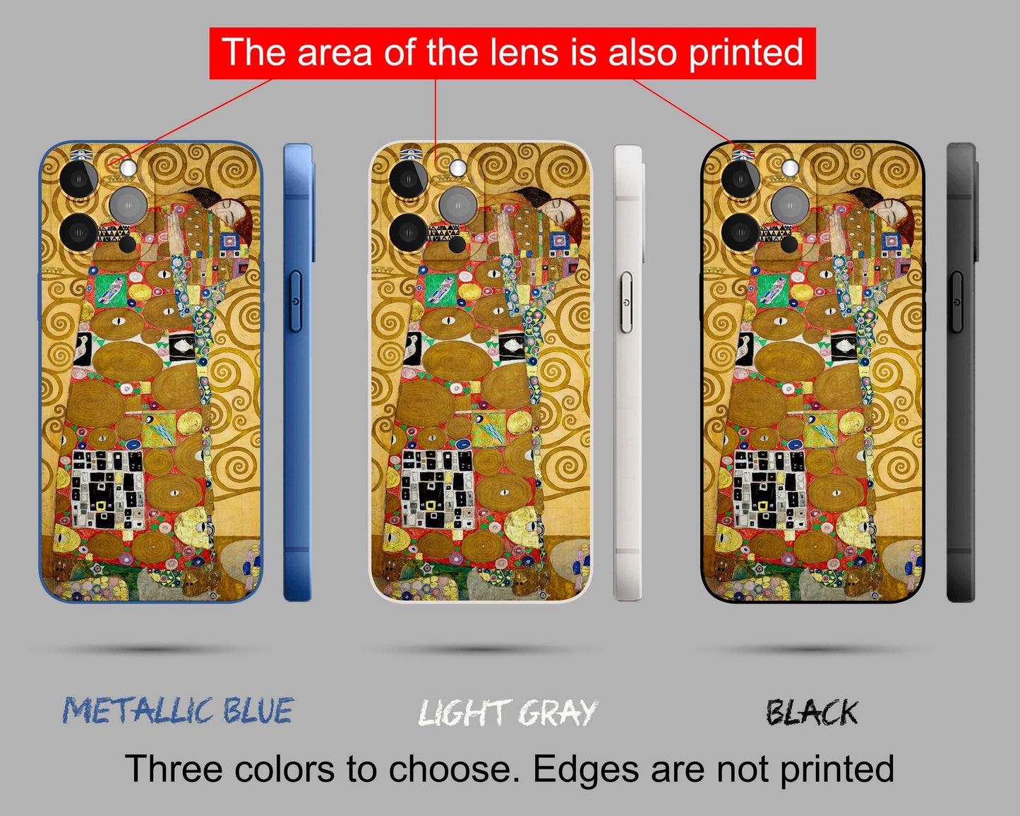 Iphone Case Of Gustav Klimt Famous Art Fulfillment Iphone Case, Iphone 8Plus, Iphone Xs, Art Nouveau, Vivid Colors, Aesthetic Phone Case