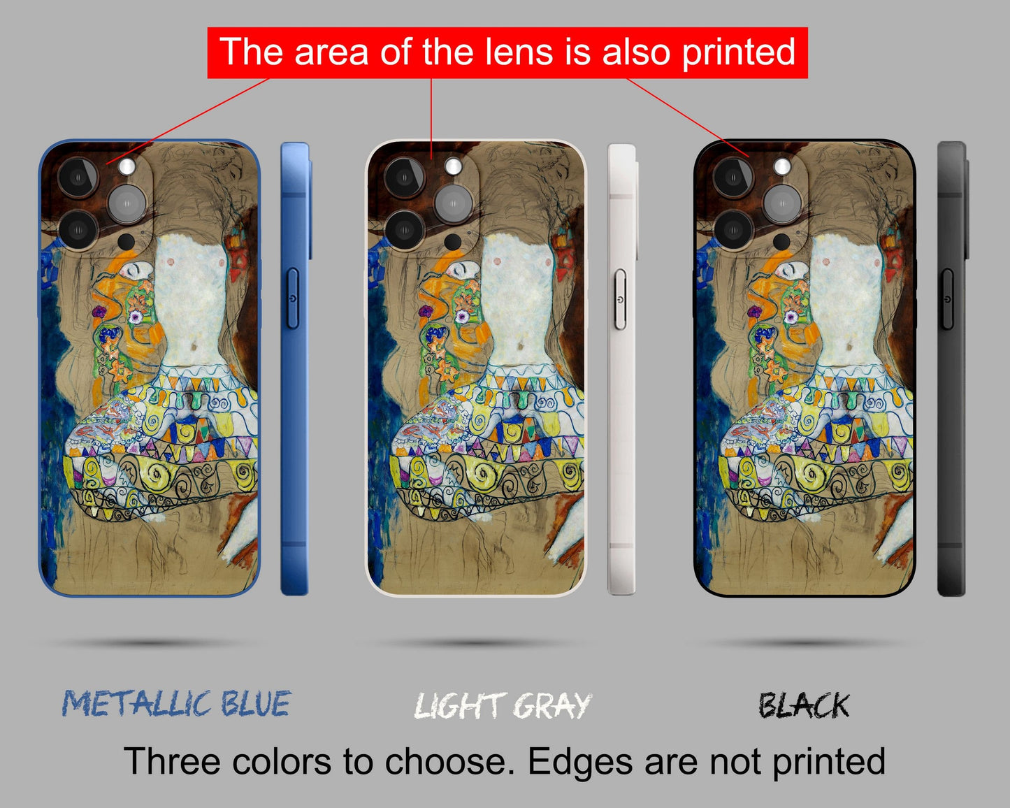 Iphone Case Of Gustav Klimt Painting The Bride Iphone Cover, Iphone 8Plus, Iphone 7 Plus Case, Art Nouveau, Birthday Gift, Iphone Case Matte
