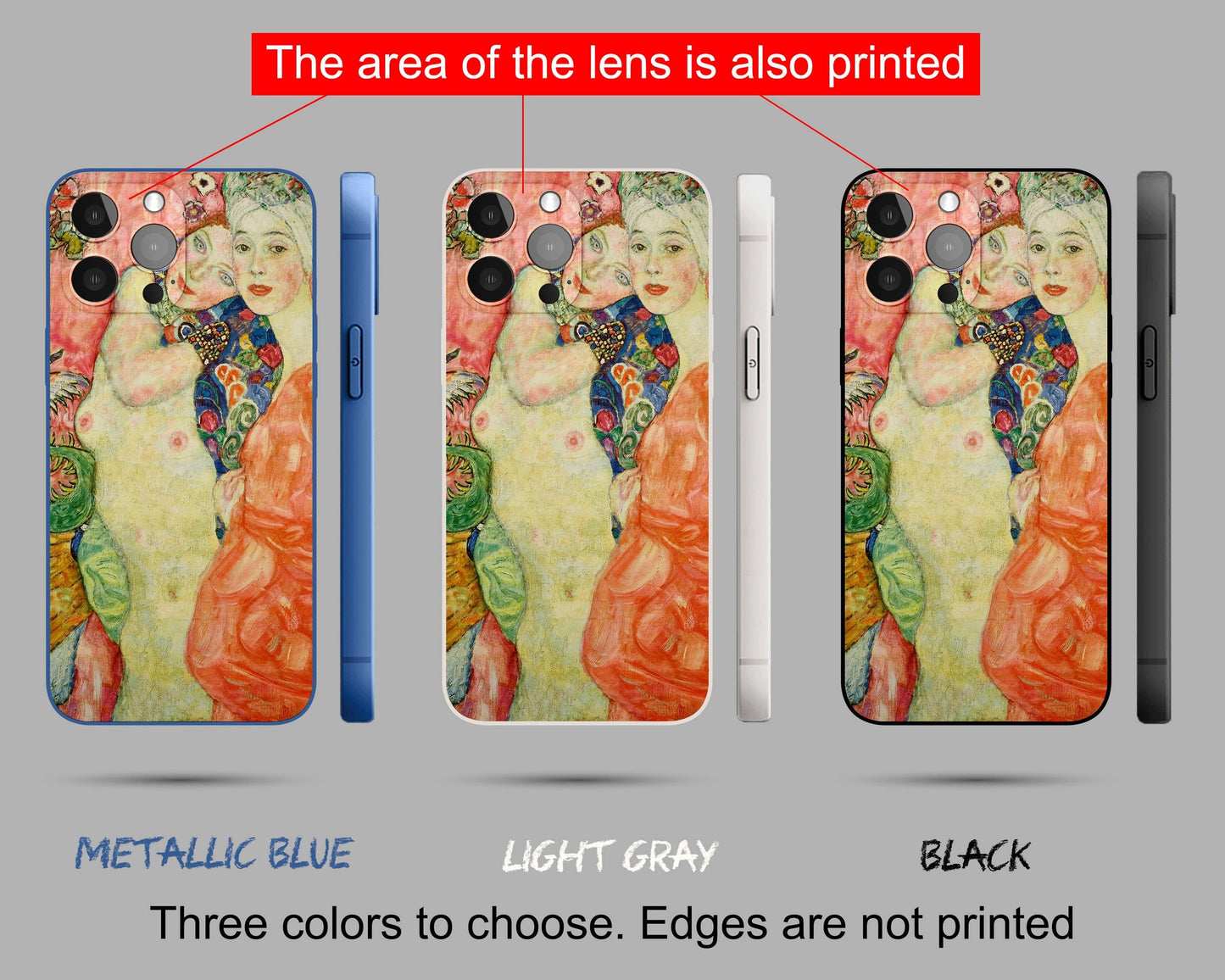 Iphone Case Of Gustav Klimt Painting The Friends Iphone Cover, Iphone 11 Case, Designer Iphone Case, Protective Case, Iphone Case Silicone