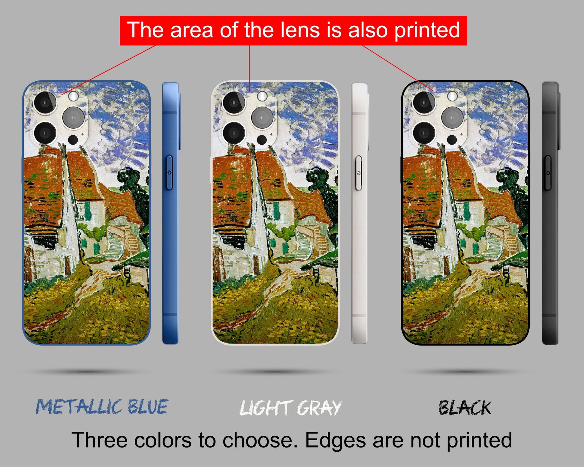 Iphone 14 Case Of Vincent Van Gogh Painting Street In Auvers, Iphone 11 Case, Iphone X Case, Aesthetic Phone Case, Iphone Case Silicone