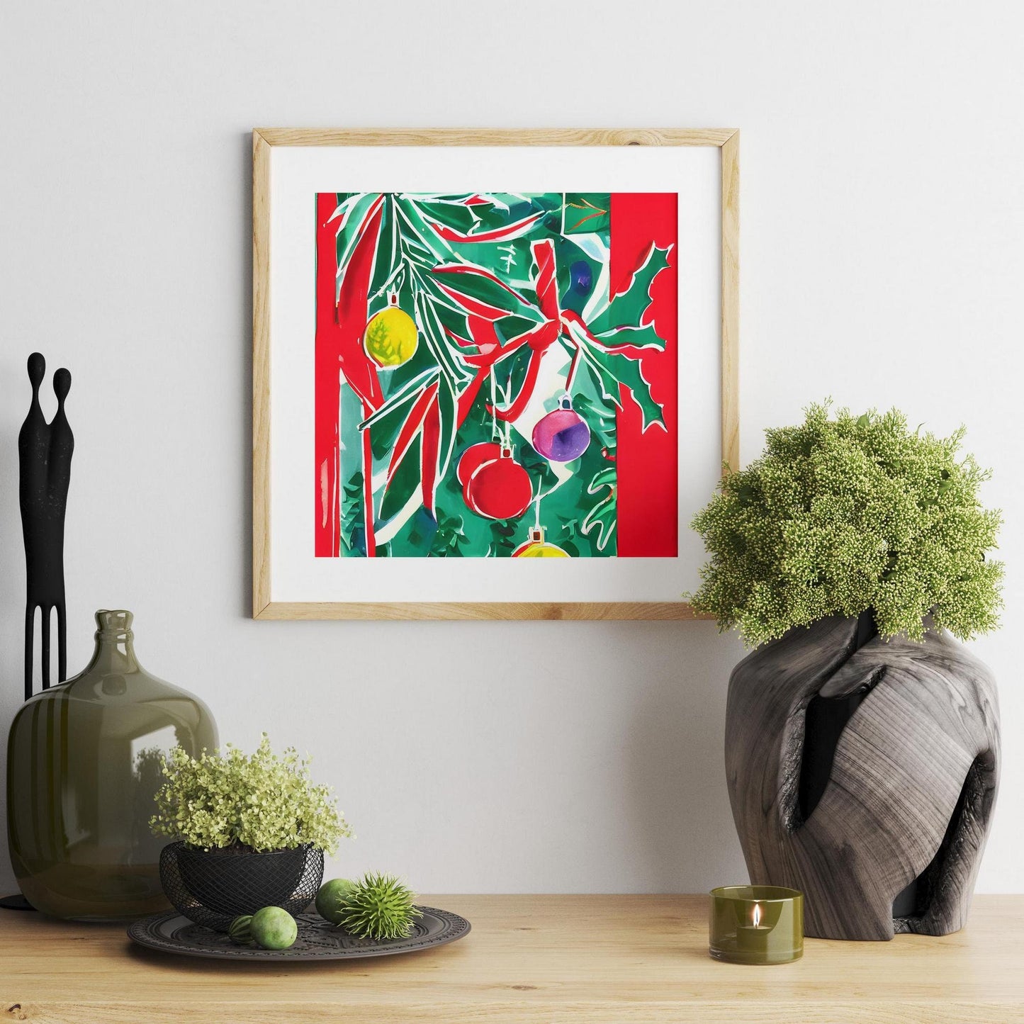 Christmas Decorations Canvas Print, Poster, Abstract Print, Living Room Wall Art, Framed Art Print, Print From Original Painting