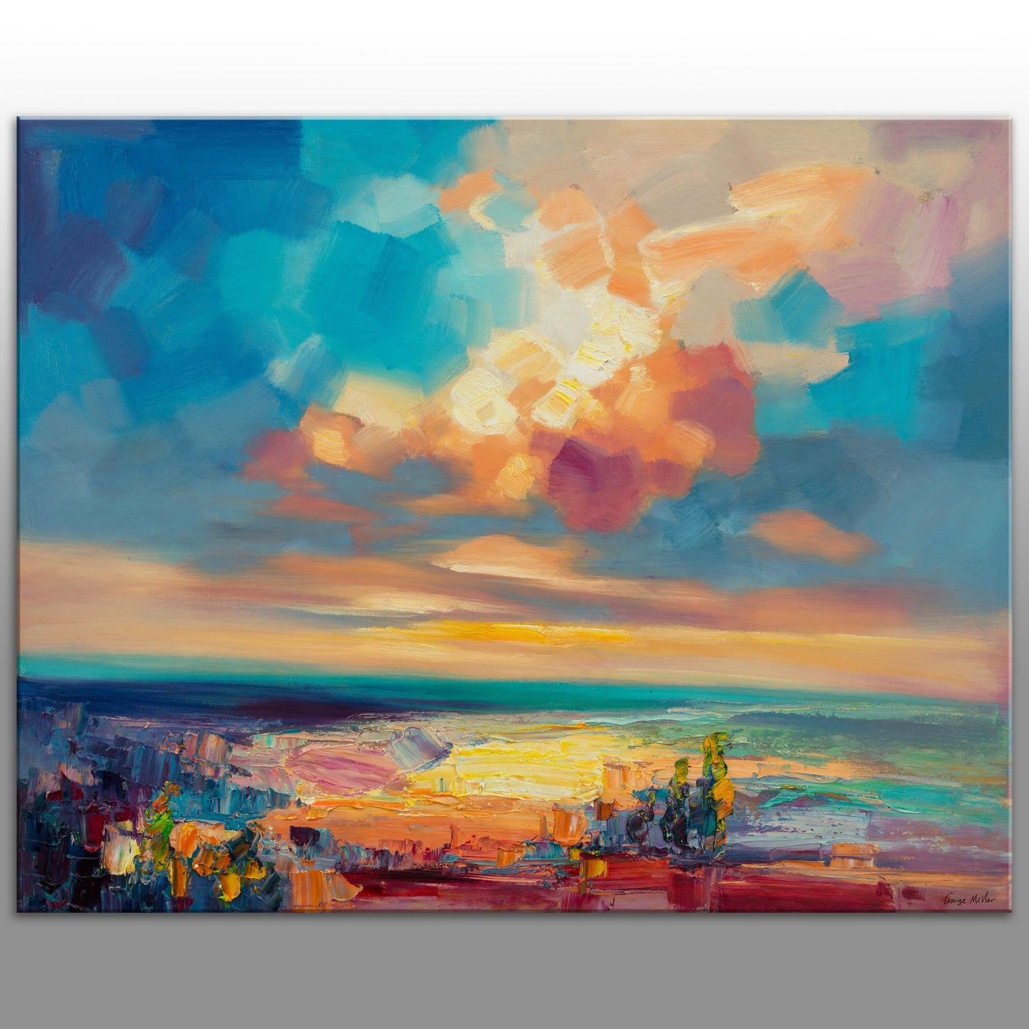Abstract Landscape Oil Painting, Canvas Wall Art, Wall Art Painting, Landscape Wall Art, Large Canvas Art, Handmade Painting, Contemporary