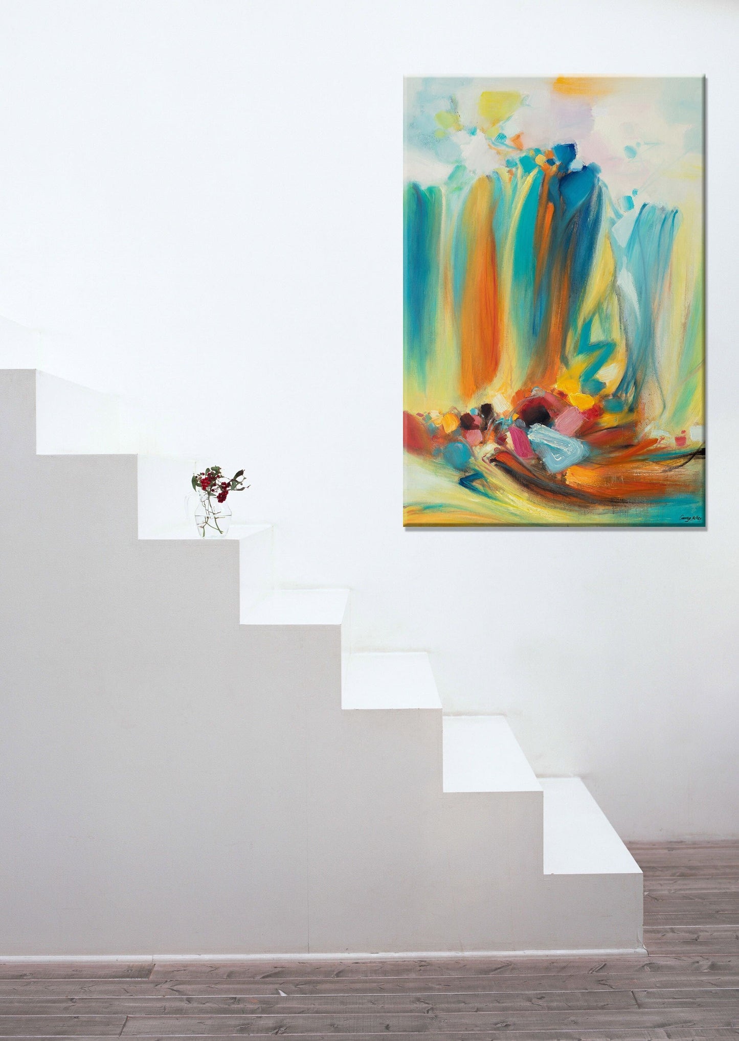 Contemporary Masterpiece: Original Abstract Oil Painting - 32x48 inches Ready to Hang - Enhance Your Space with Artistic Flair