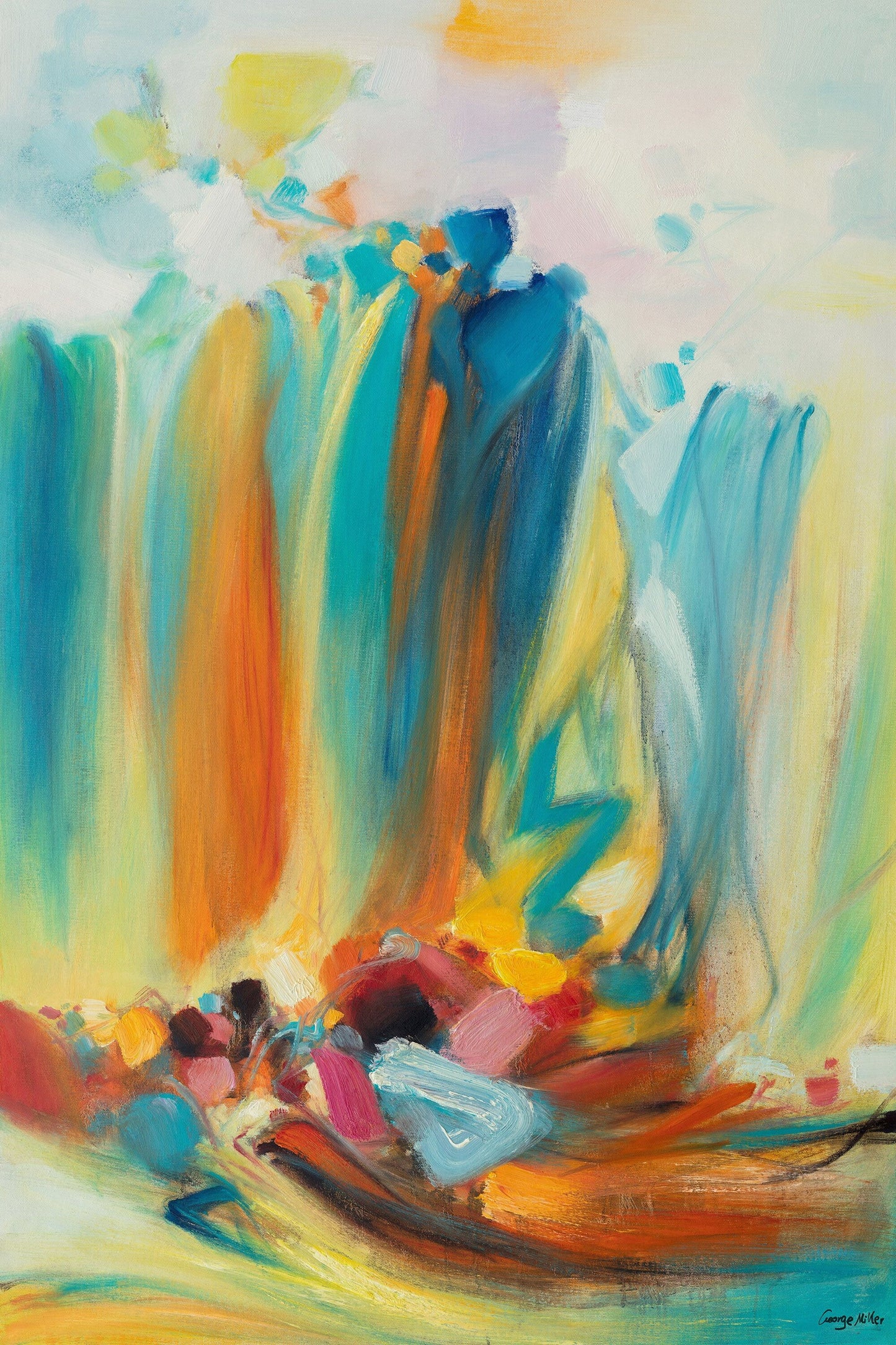 Contemporary Masterpiece: Original Abstract Oil Painting - 32x48 inches Ready to Hang - Enhance Your Space with Artistic Flair