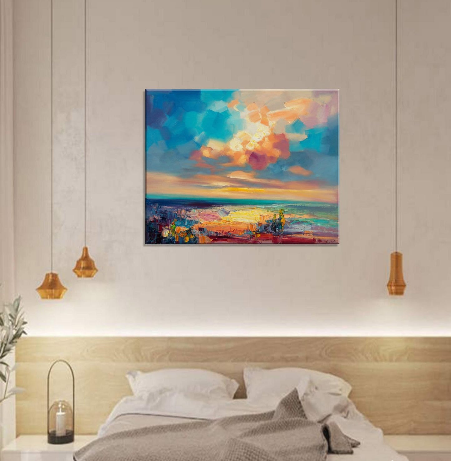 Abstract Landscape Oil Painting, Canvas Wall Art, Wall Art Painting, Landscape Wall Art, Large Canvas Art, Handmade Painting, Contemporary