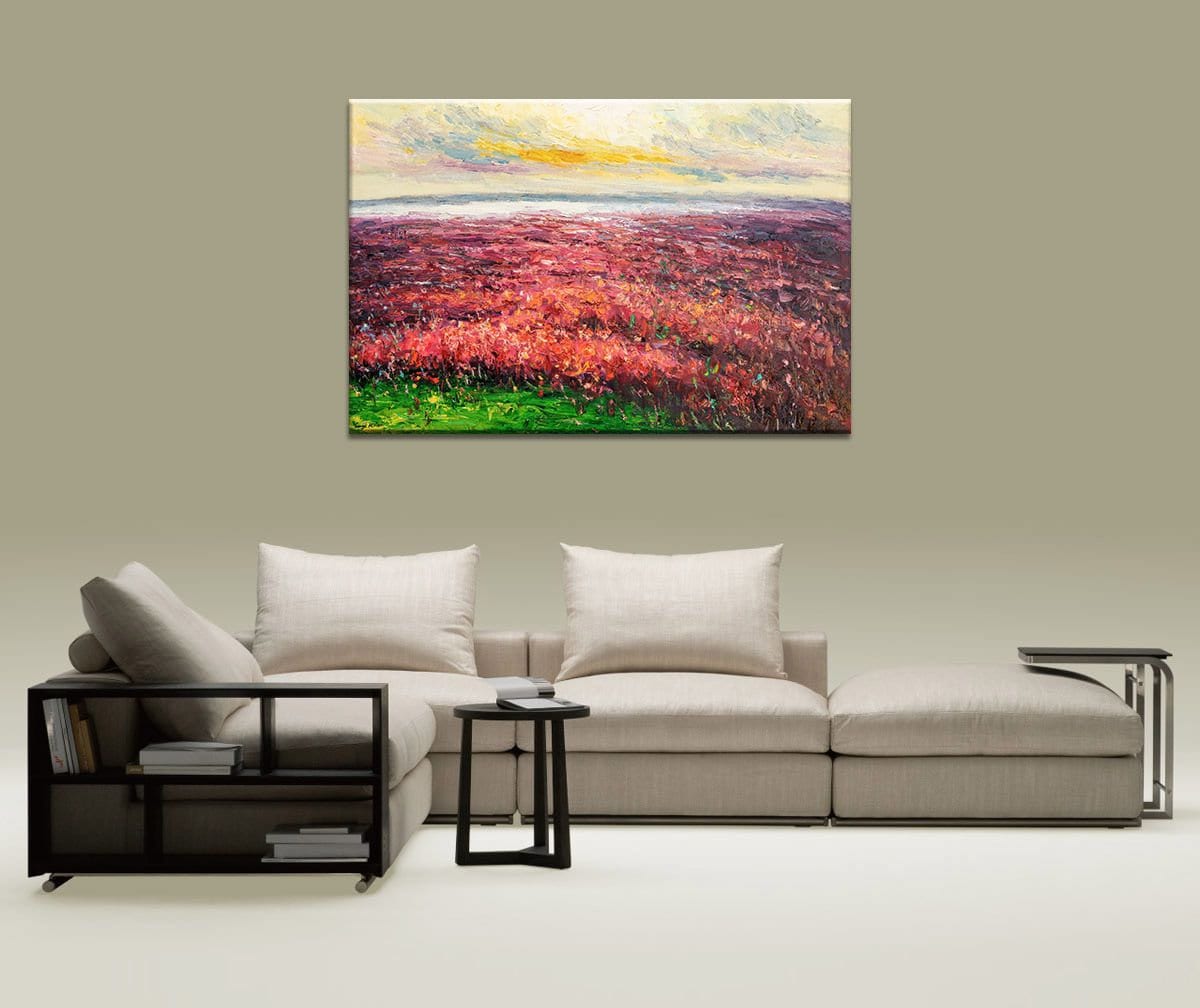 Contemporary artwork at its finest - heavy textured, colorful paintings of original landscapes on stretched canvas by George Miller