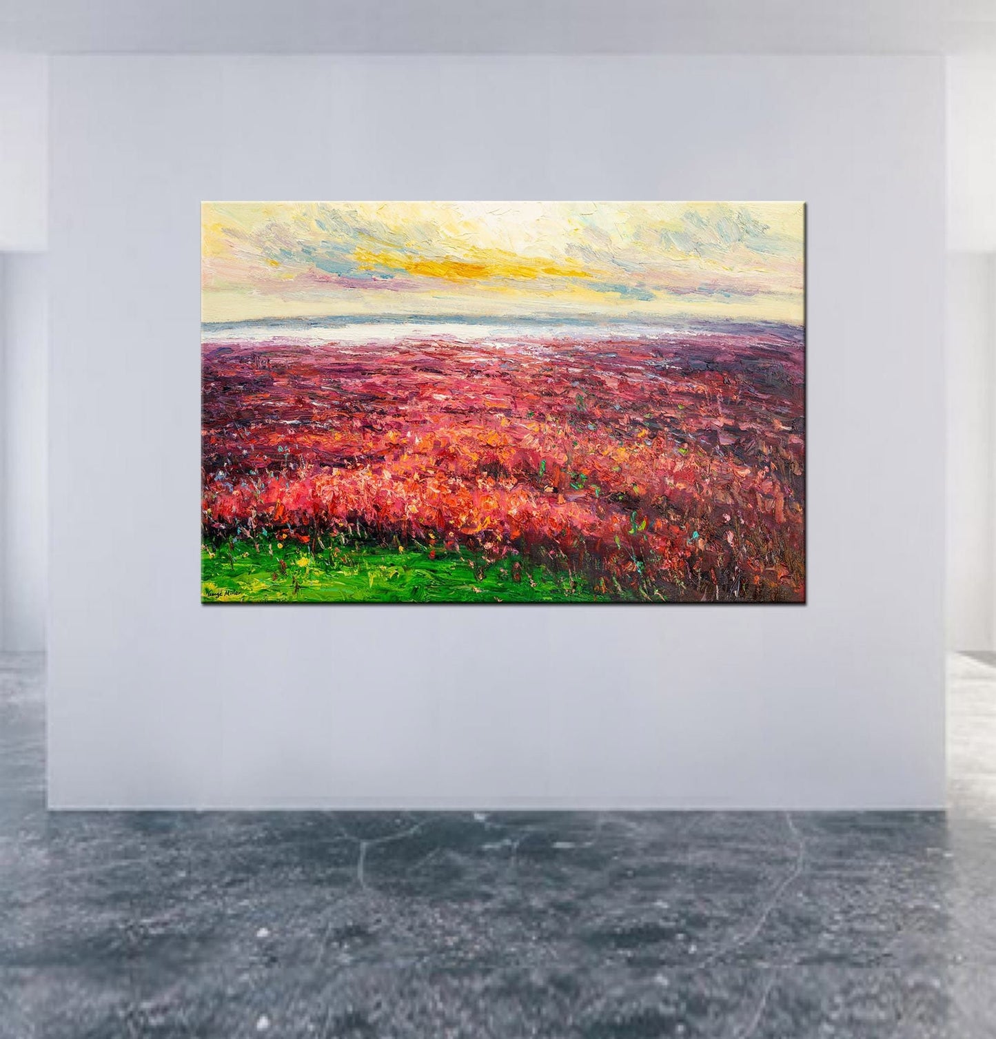 Contemporary artwork at its finest - heavy textured, colorful paintings of original landscapes on stretched canvas by George Miller