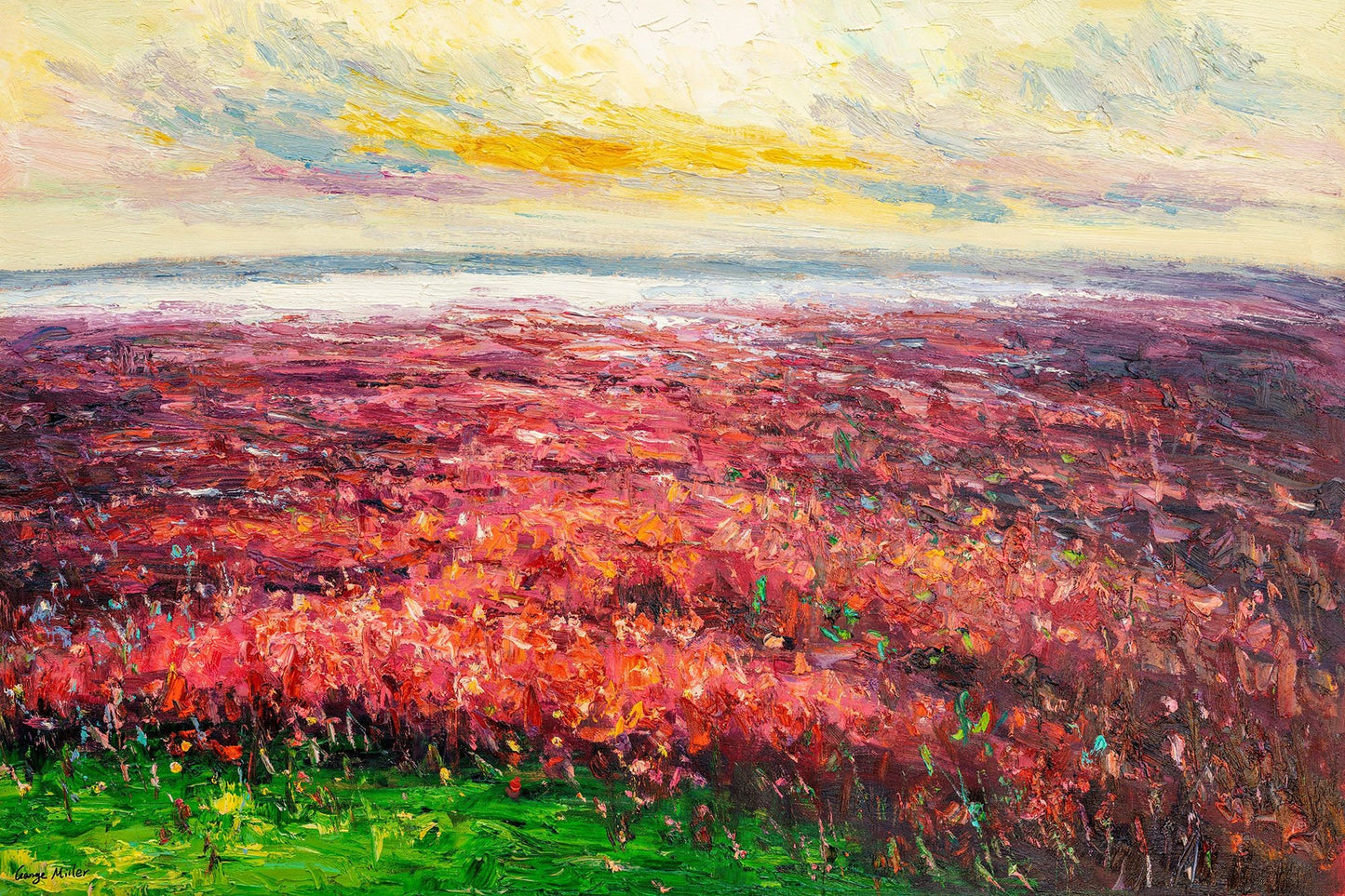 Contemporary artwork at its finest - heavy textured, colorful paintings of original landscapes on stretched canvas by George Miller