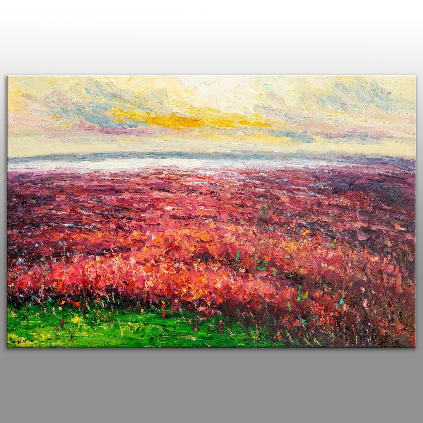 Contemporary artwork at its finest - heavy textured, colorful paintings of original landscapes on stretched canvas by George Miller