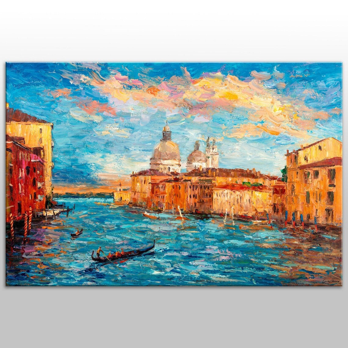 Custom oil painting 40 inches tall by 60 inches wide, rolled in a tube.