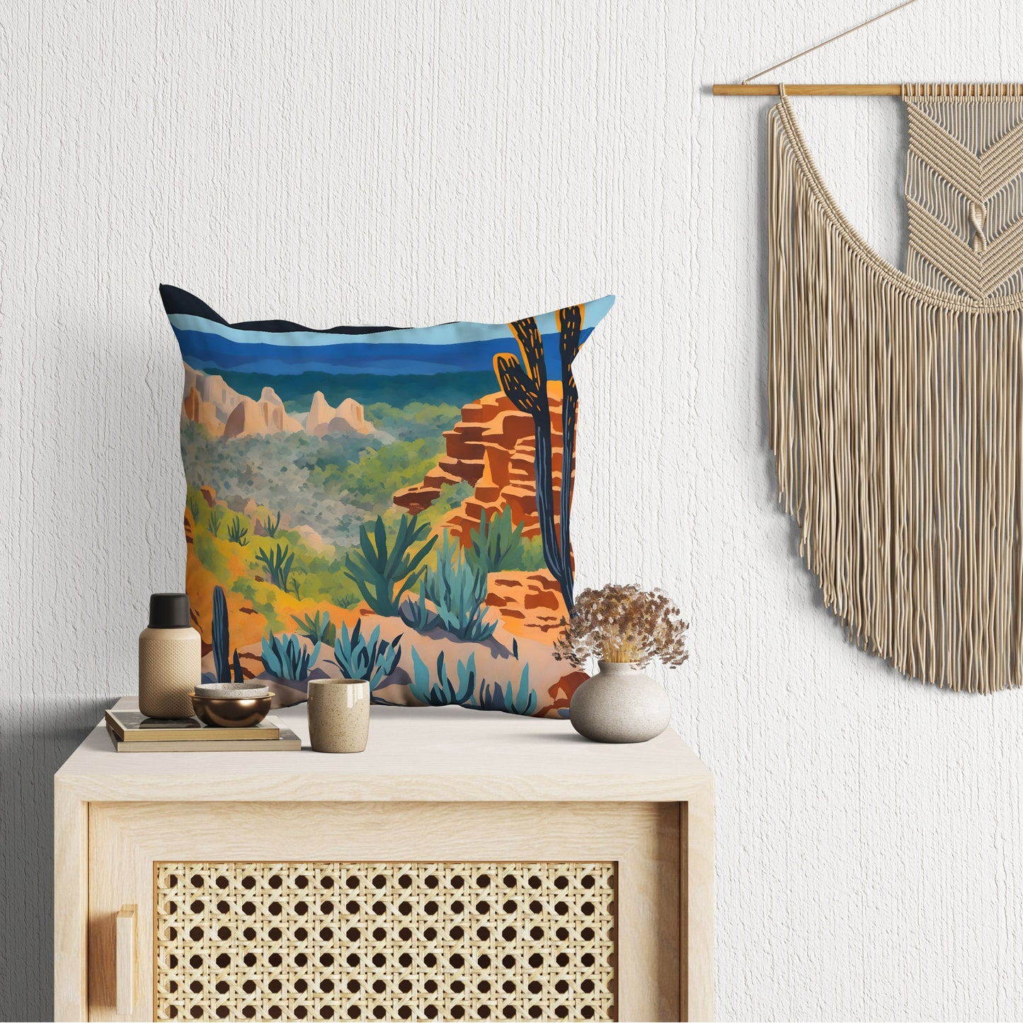 Carlsbad Caverns National Park Throw Pillow, Usa Travel Pillow, Designer Pillow, Beautiful Pillow, 16X16 Case, Housewarming Gift